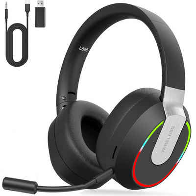 Sross Gaming Headset,2,4 GHz Wireless Gaming Headset,Over ear kopfhörer Gaming-Headset (Bluetooth Headset mit abnehmbarem Mikrofon mit Geräuschunterdrückung,Headset für PC, PS4, PS5, Mac, Nintendo Switch, 3,5 mm Kabelmodus für die Xbox-Serie)