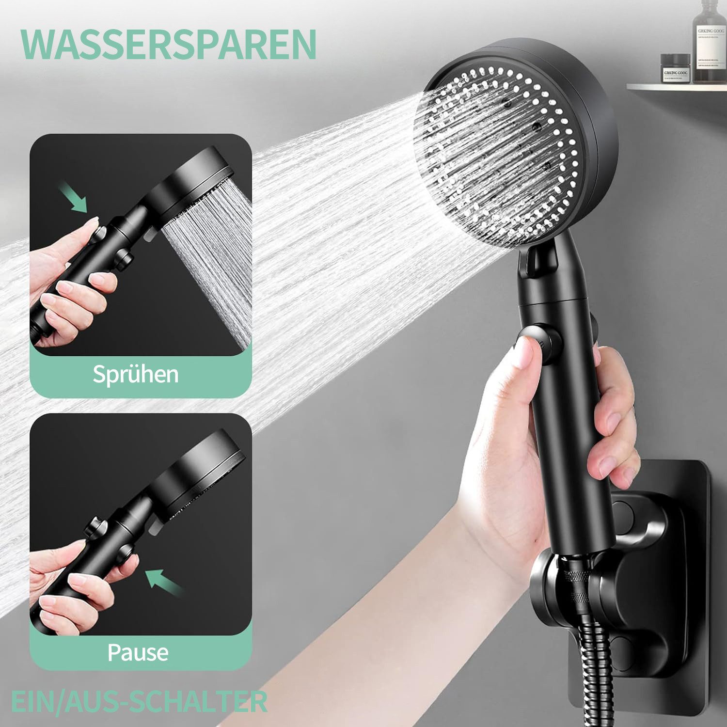 ZEUOPQ Regenduschkopf Brausegarnitur Duschkopfset Handbrause mit günstig online kaufen