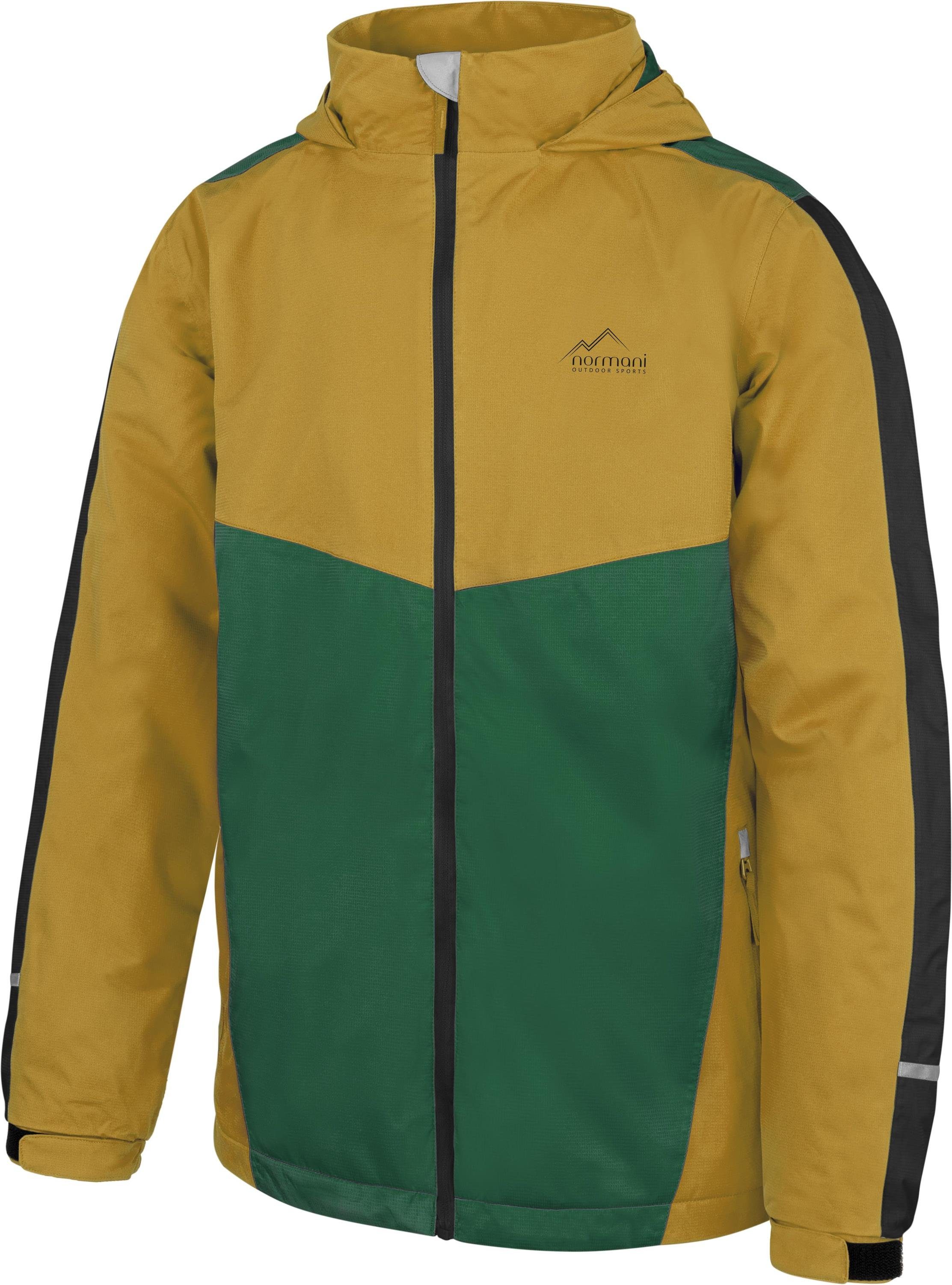 normani Regenjacke Kinder Regenjacke mit Fleecefutter Wasilla Wasserdichte Outdoor Übergangsjacke mit 3M Reflektoren