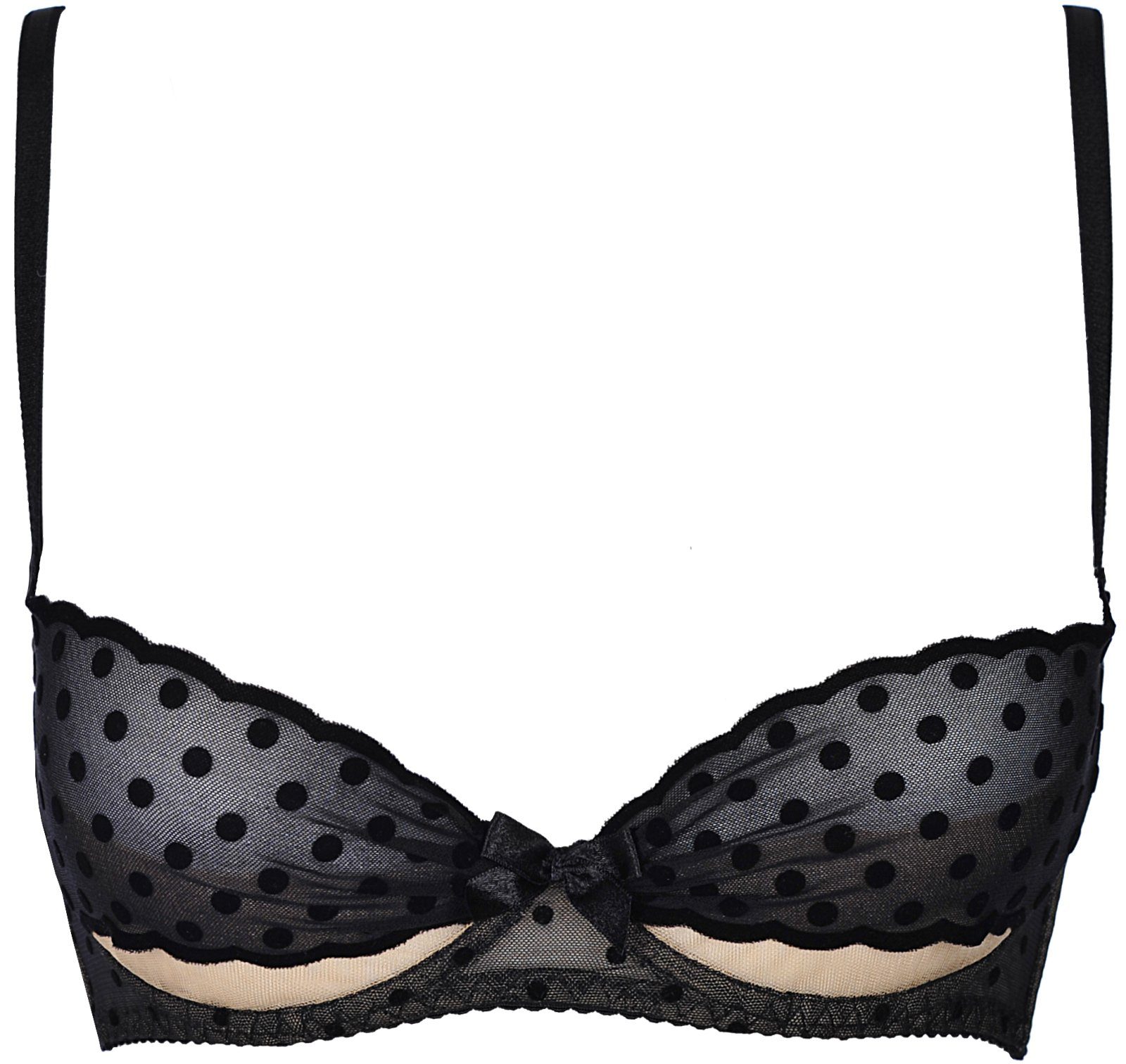 Axami Bügel-BH Bügel-BH gepunktet schwarz beige transparent gepolstert (einzeln, 1-tlg)