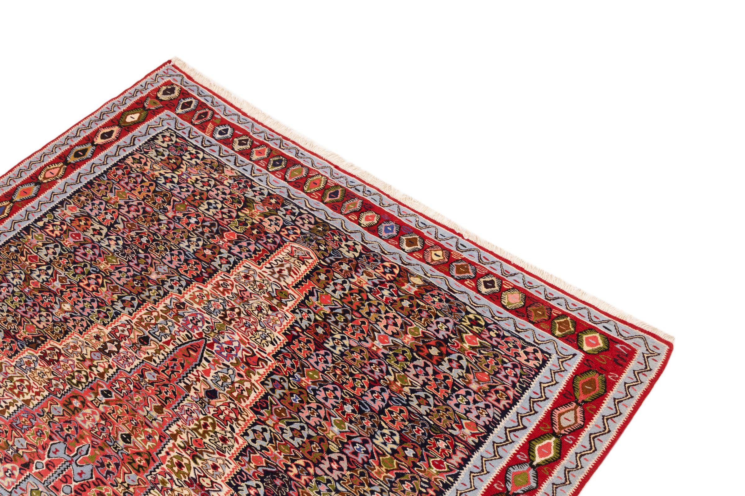 Nain Trading Orientteppich Kelim Senneh 161x237 Handgewebter Orientteppich / Perserteppich, rechteckig, Höhe: 5 mm