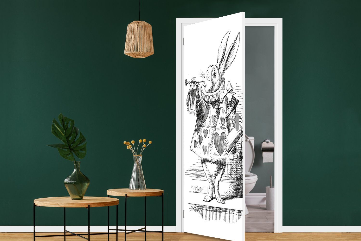MuchoWow Türtapete Kaninchen, Matt, (1 St), Fototapete Tür, cm Türaufkleber, 75x205 für bedruckt