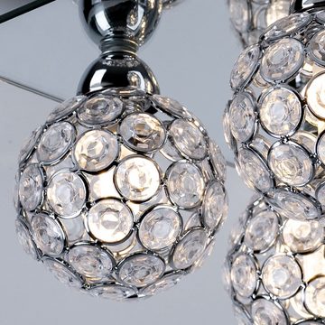 etc-shop LED Deckenleuchte, Leuchtmittel inklusive, Deckenleuchte Metall Spiegel Kugel Metallgeflecht-Kugel Deckenlampe