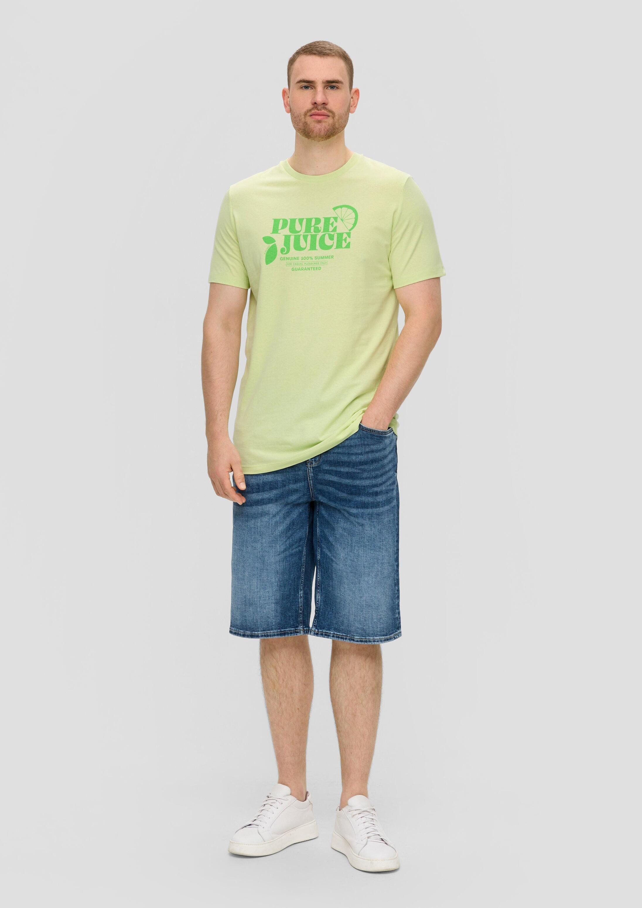 s.Oliver Kurzarmshirt T-Shirt Baumwollshirt mit Frontprint