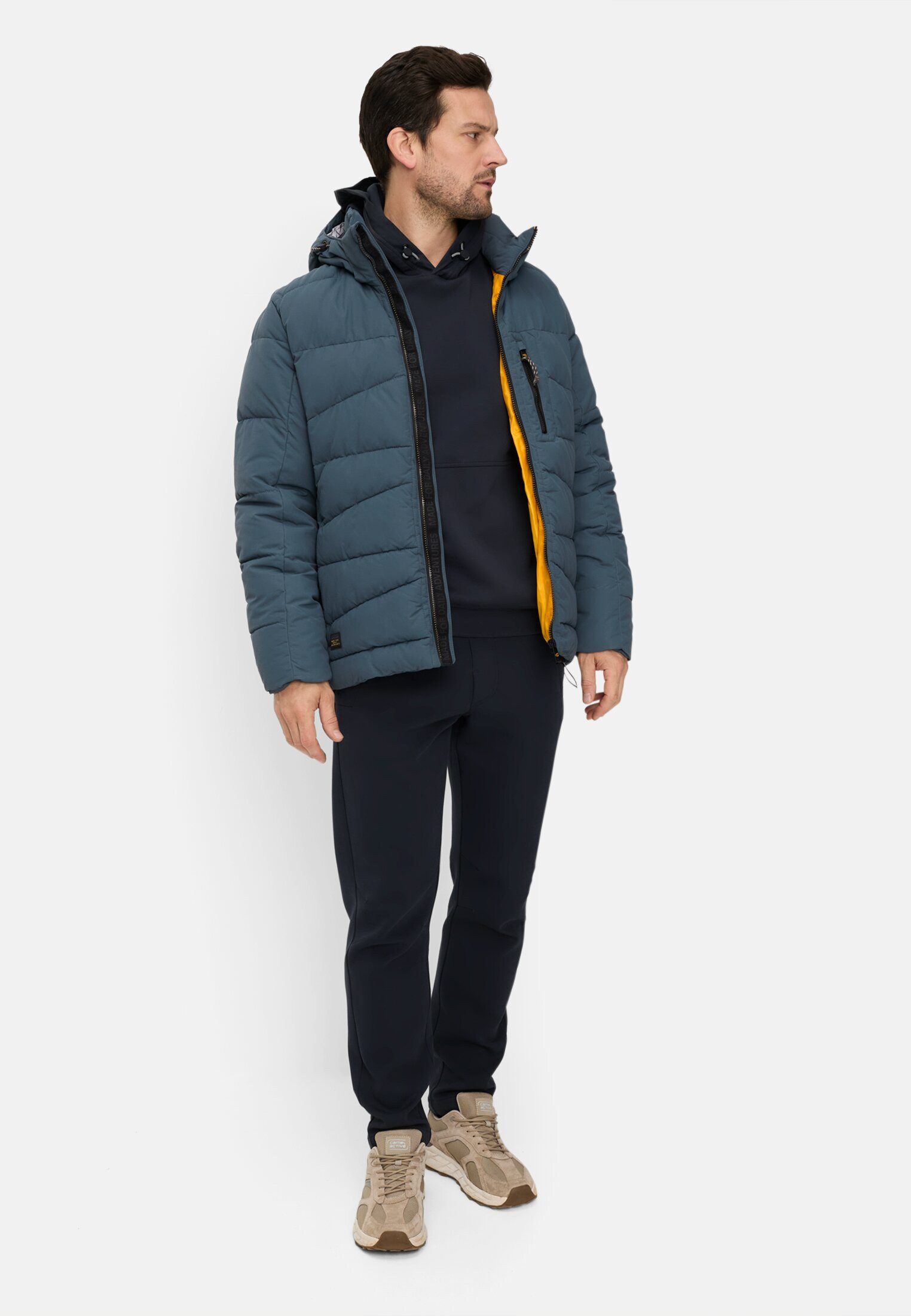 camel active Winterjacke mit abnehmbarer Kapuze Langarm