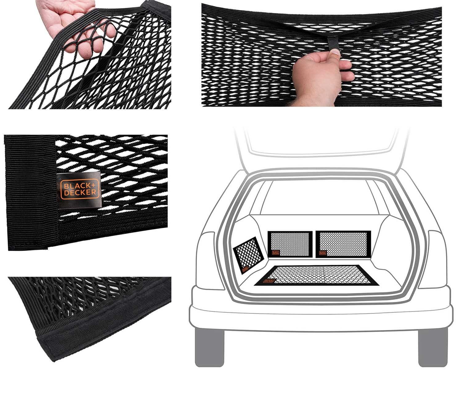aufbewahrungsnetze, organizer Auto Kofferraum Black+Decker Netz Kofferorganizer