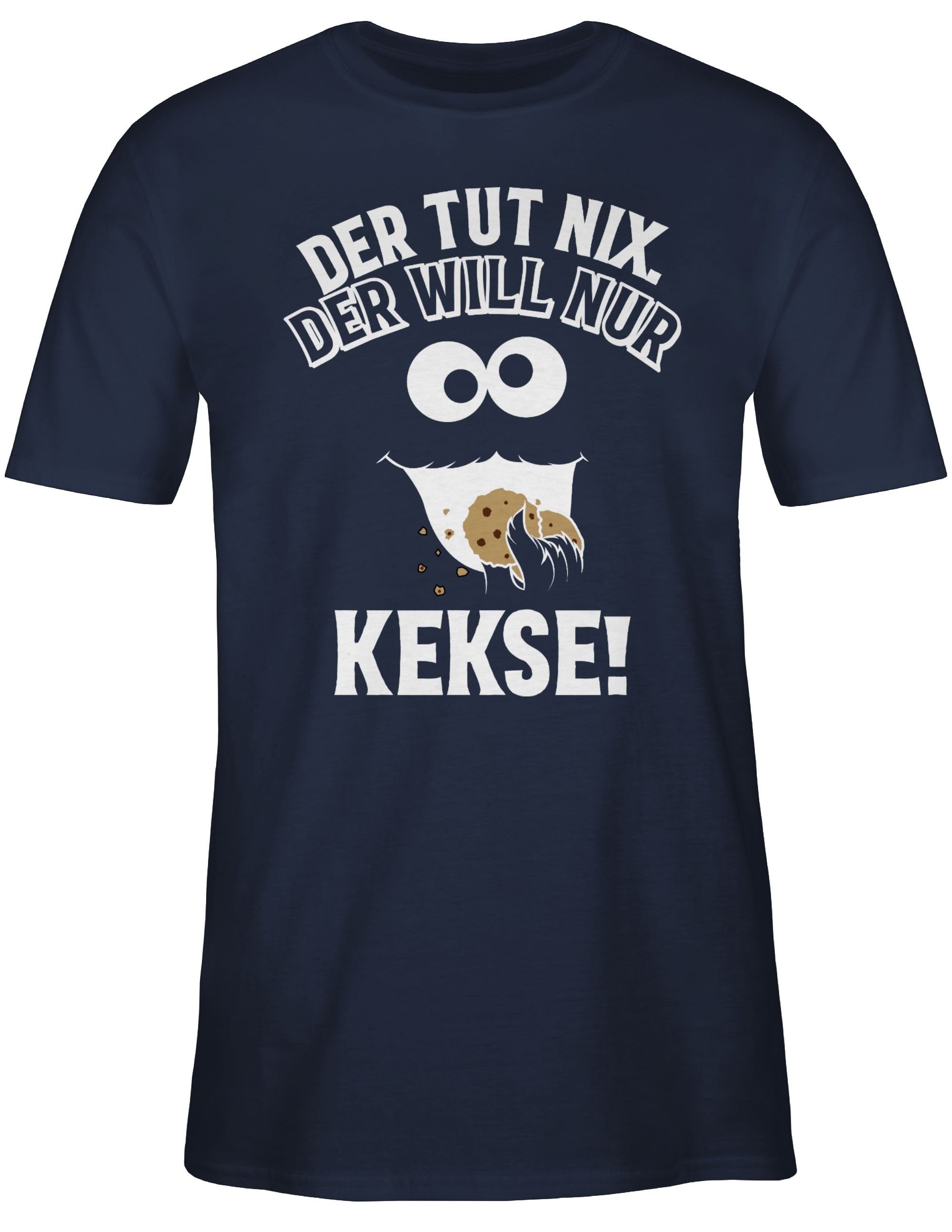 Shirtracer T-Shirt Blau Cookie will Keksmons 03 Outfit Karneval Der tut Navy nur Kekse! Der nix. Krümelmonster Monster