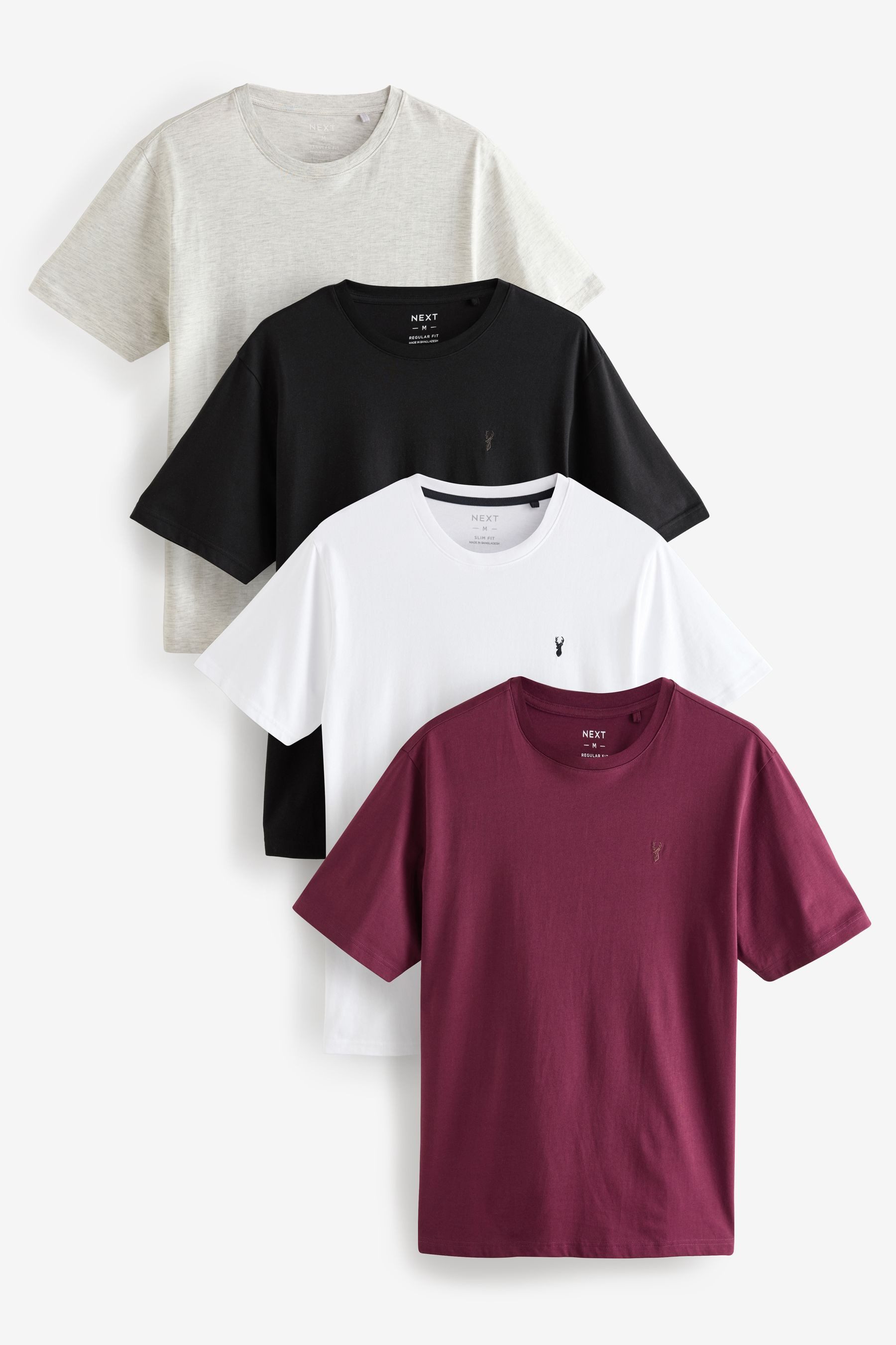 Next T-Shirt Regular Fit T-Shirts, 4er-Pack günstig online kaufen