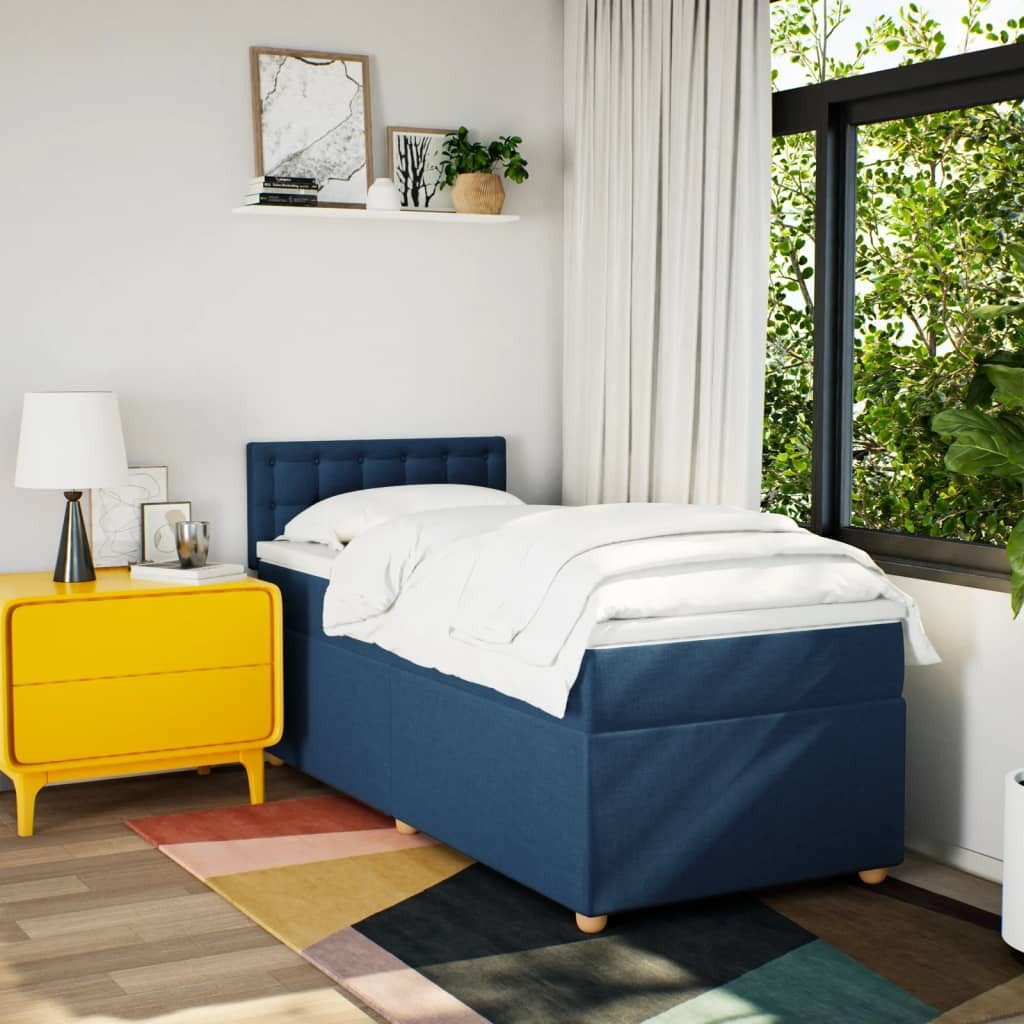 vidaXL Bett Boxspringbett mit Matratze Blau günstig online kaufen