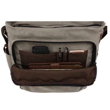 TAN.TOMI Aktentasche Umhängetaschen Herren aus Canvas Schultasche, Aktentasche groß (Schultertasche für Herren), Verstellbarer Schultergurt,Canvas Schultasche