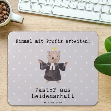 Mr. & Mrs. Panda Mauspad Pastor Leidenschaft - Grau Pastell - Geschenk, Schenken, Theologe, Pr (1-St), Made in Germany