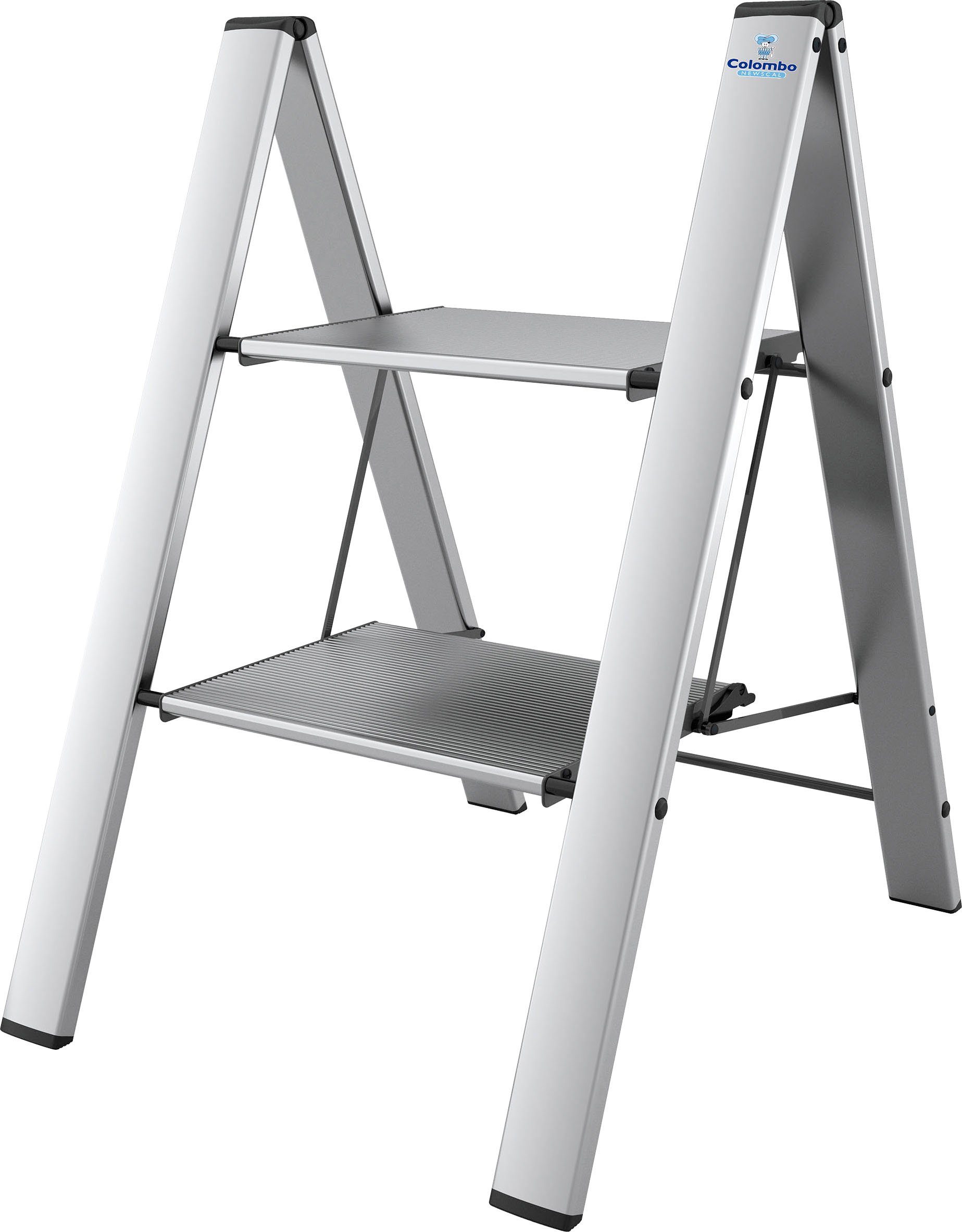 Bischof Colombo Trittleiter Leonardo Black 1, 2-stufig, Tragkraft 150 kg, Aluminium