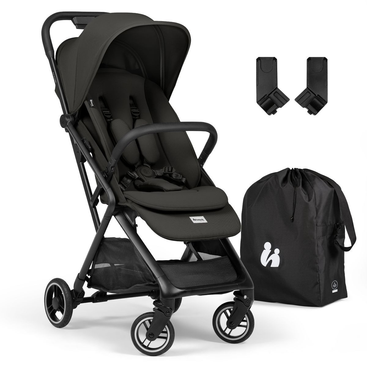 Hauck Kinder-Buggy Fly N Care - Black, Sportwagen Reisebuggy mit Liegefunktion & Einhand Faltung bis 22 kg