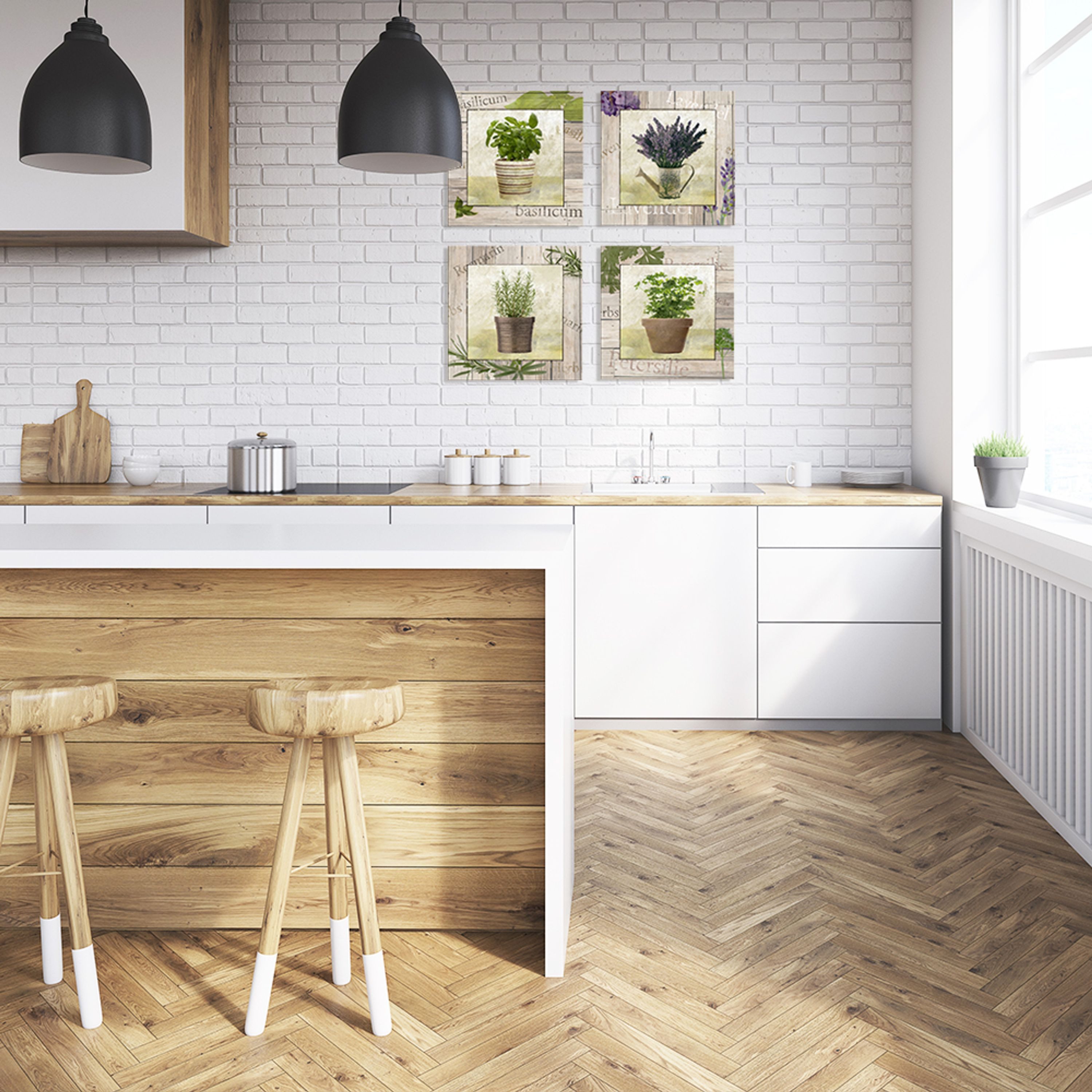 artissimo Deco-Panel Bild Küche / vintage Wanddeko / Wandbild Kräuter / Dek günstig online kaufen