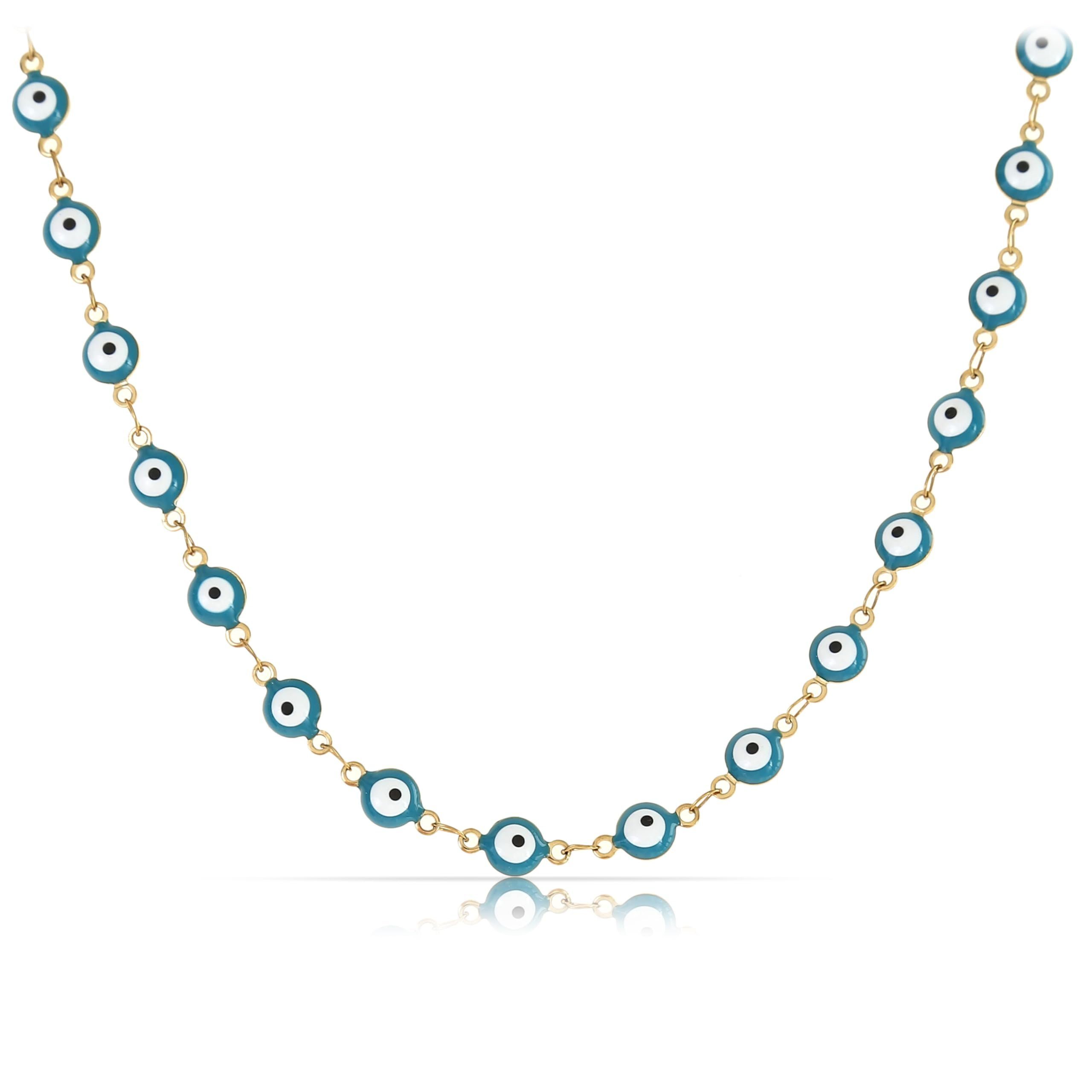 Made by Nami Edelstahlkette Türkisches Auge Halskette Damen Gold Edelstahl günstig online kaufen