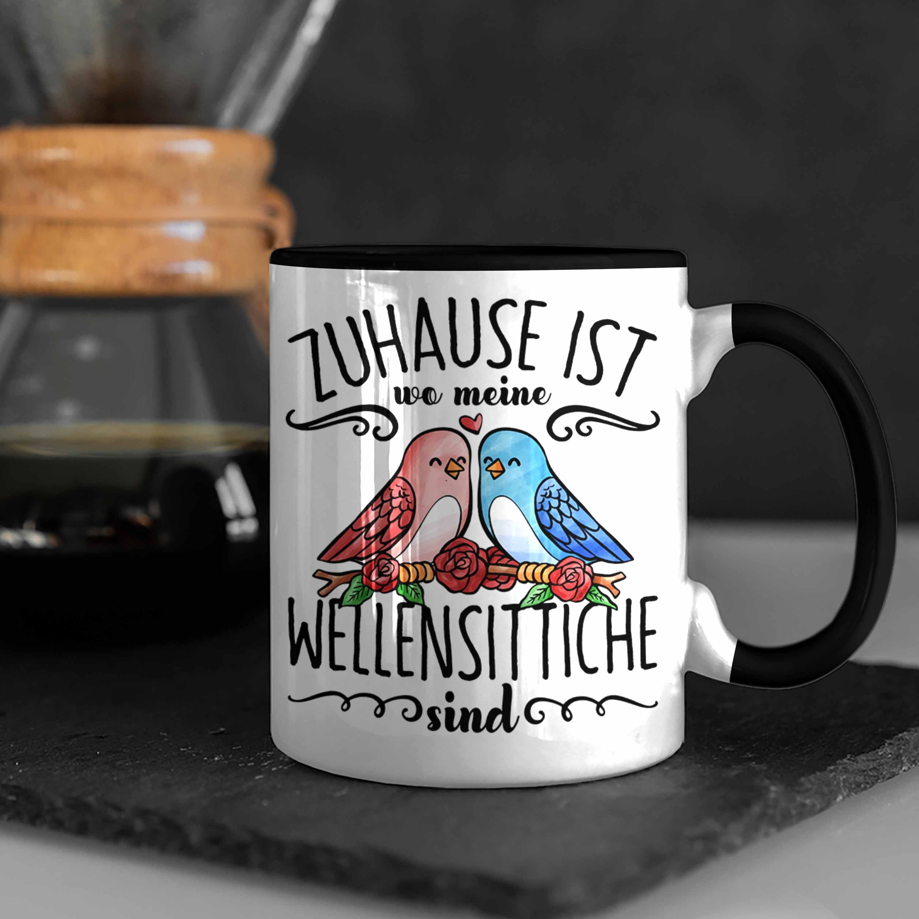 Trendation Tasse Besitzer Tasse Schwarz Meine Ist Wellensittic Zuhause Wo Lustige Wellensittich