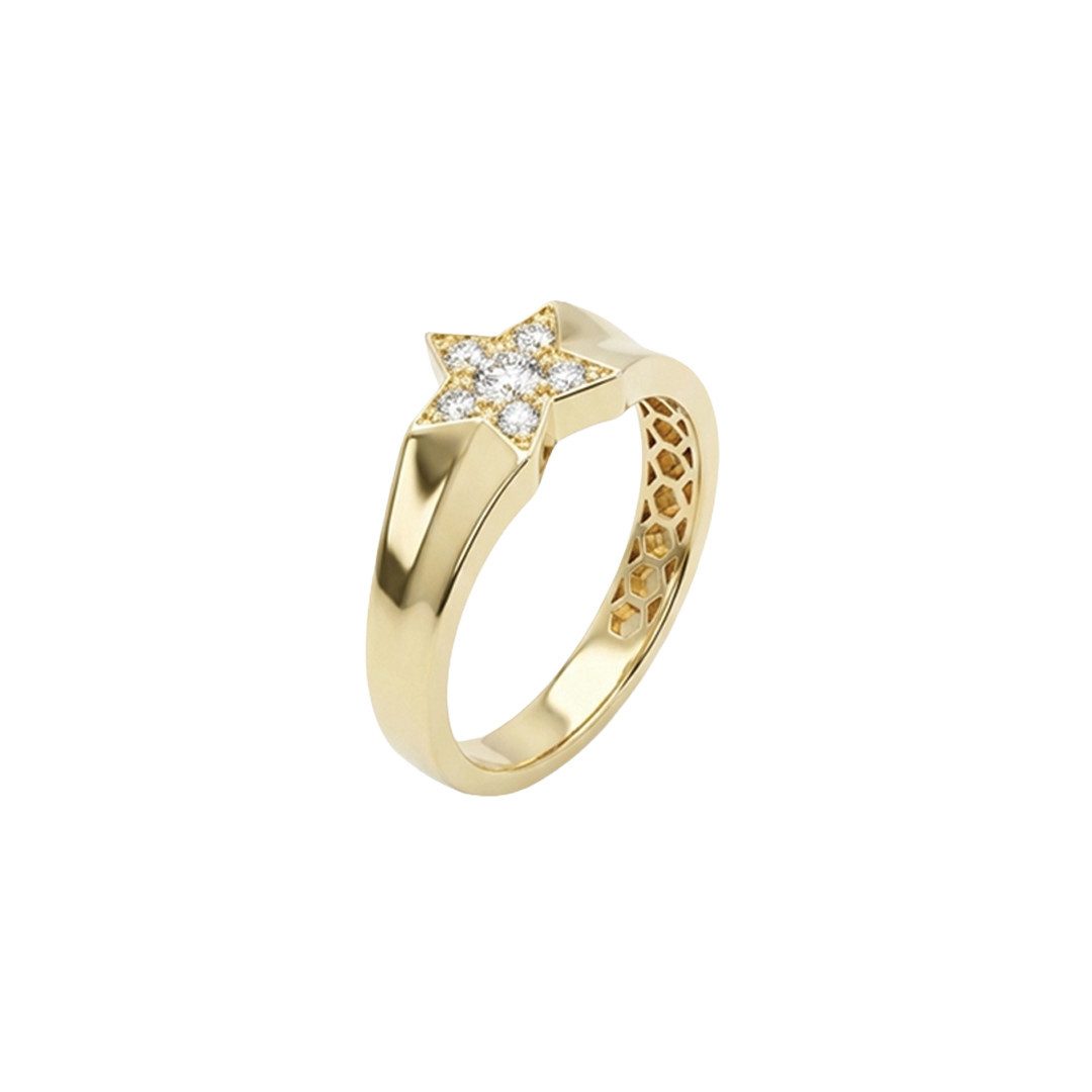 Goldring Starflare Ring 375 Echtgold – Eleganter Sternenring mit Zirkonia Pavé
