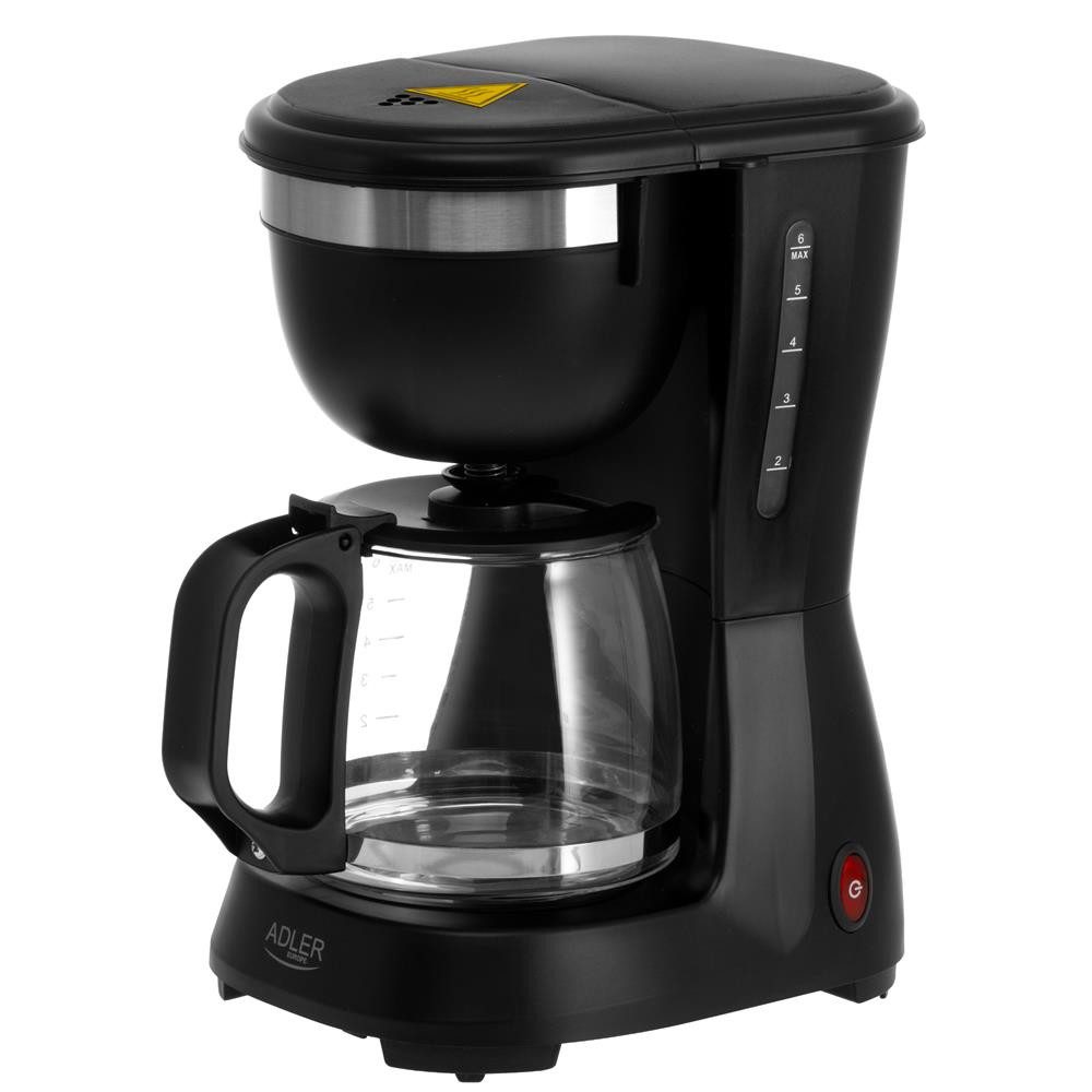 ADLER EUROPE Filterkaffeemaschine AD 4381b, 0,6l Kaffeekanne, Papierfilter Größe Nr. 1, Nylonfilter, Kaffeemaschine, Warmhaltefunktion, Tropfstopp, schwarz