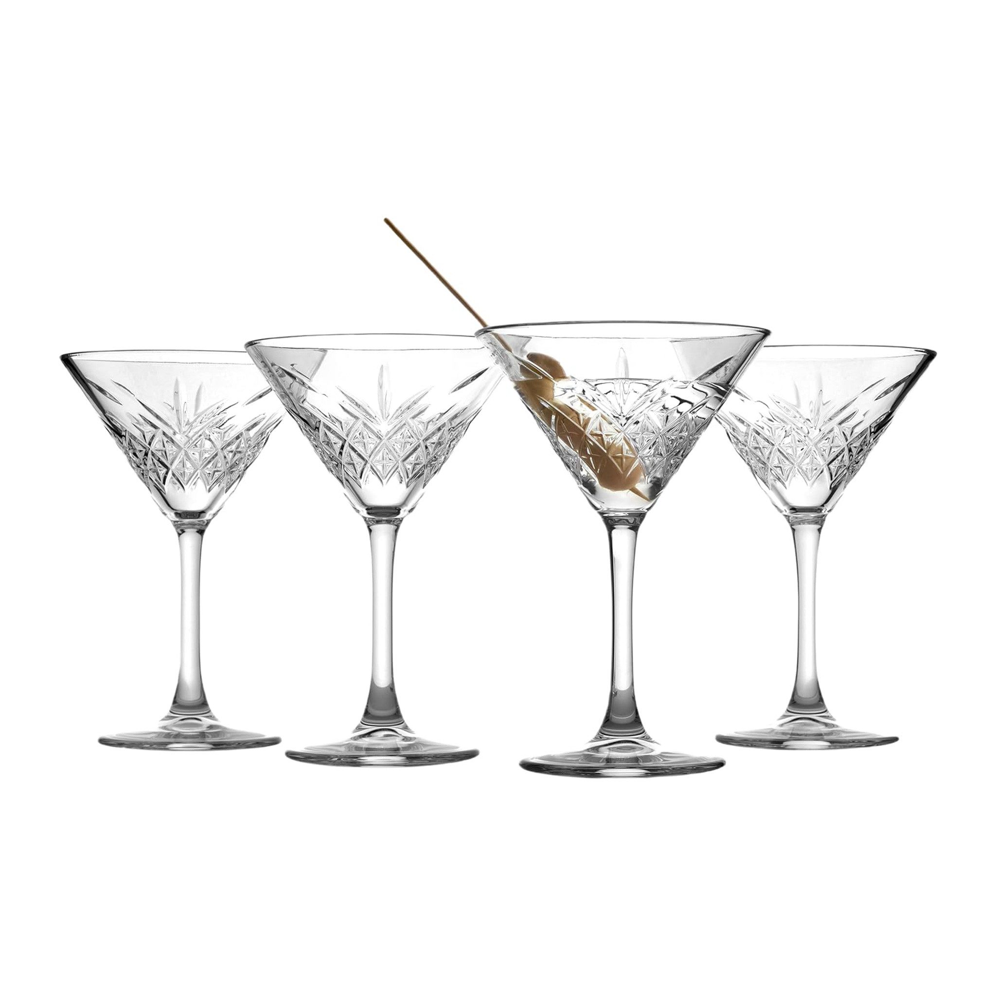 Pasabahce Стекло-Set Timeless Martiniglas, Glas, 4er Set, 230ml, perfekt für Martinis und andere Cocktails