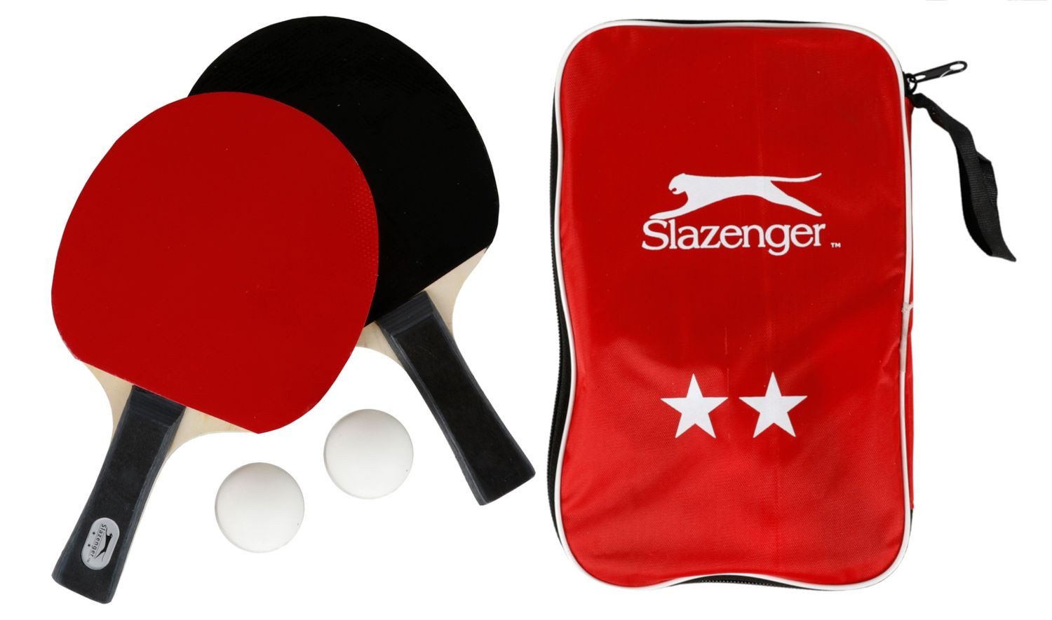 EDCO Softball Slazenger Tischtennis-Set 5-teilig Tischtennisschläger Tennisbälle (5-St)