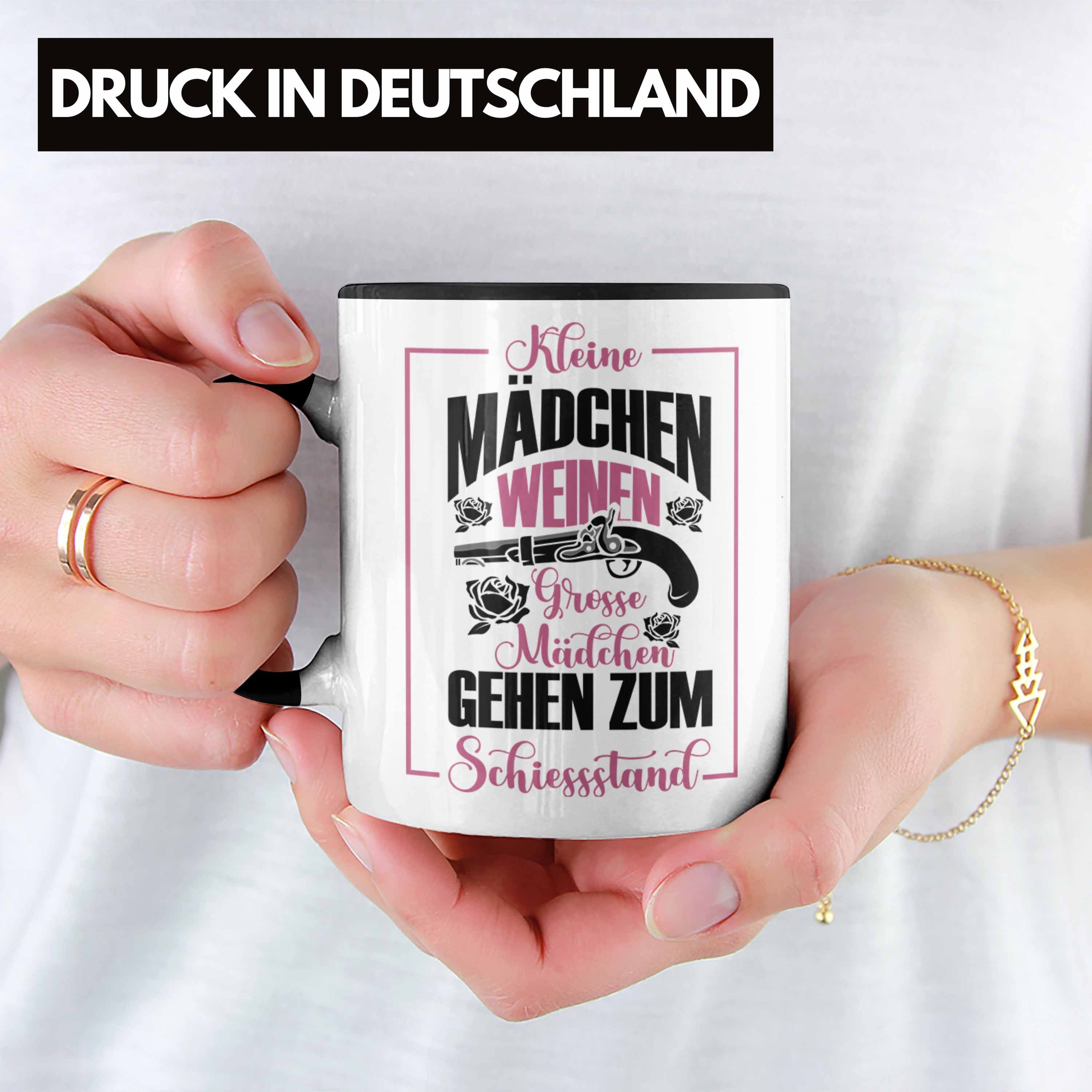Trendation Geschenk Schwarz Schützenfest-Fans schießbegeisterte für Tasse Tasse Mädchen Mädchen