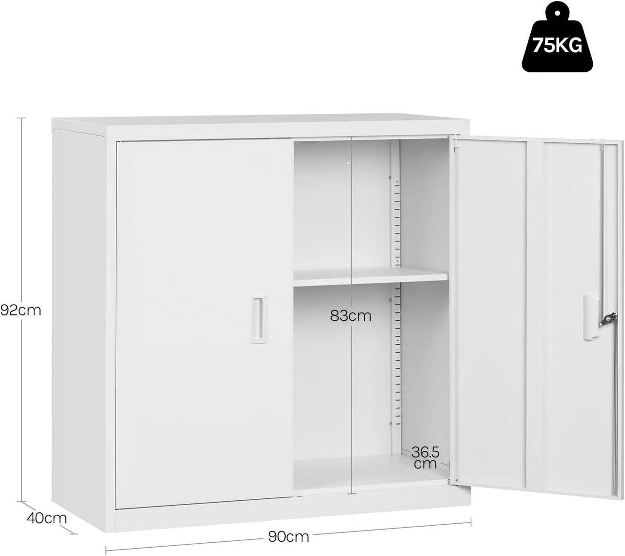Woltu Aktenschrank (1-St) abschließbar, Ordnerschrank mit Schloss, Büroschrank Metall
