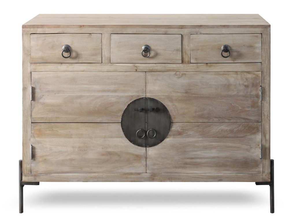 WOLF MÖBEL Sideboard (118 x 40 x 92), CHINA Kommode mit 2 Türen / 3 Schubladen