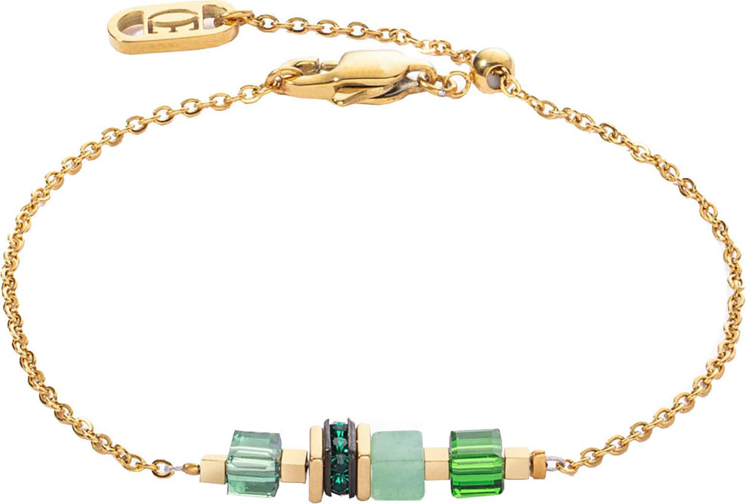 COEUR DE LION Armband Schmuck Edelstahl GeoCUBE® Mini Cubes & Chain Würfelkette, Made in Germany - mit Swarovski® Kristall, Strassstein, Schmucksteinen