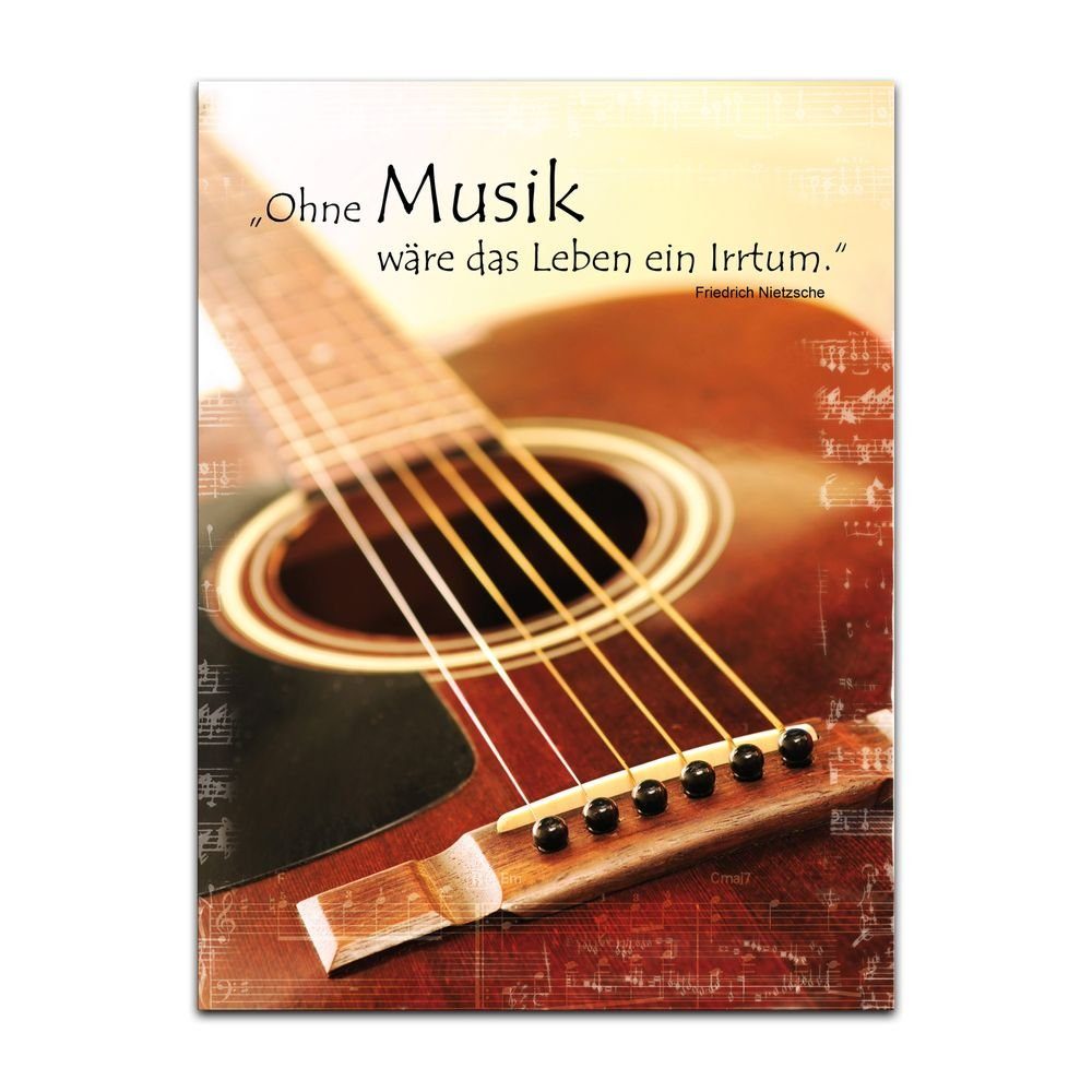 Bilderdepot24 Leinwandbild Leinwandbild mit Zitat Ohne Musik wäre das