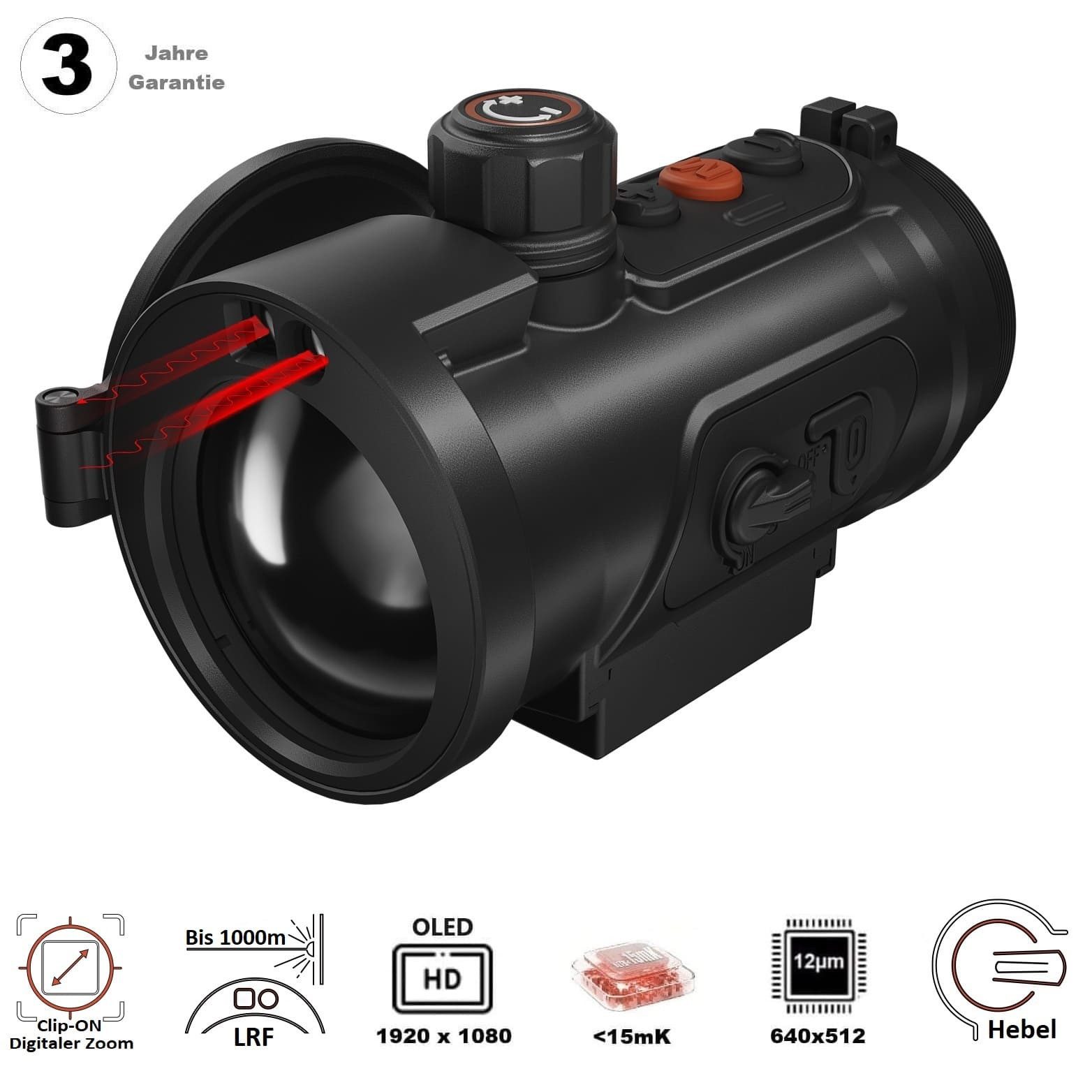 ThermTec Wärmebildkamera ThermTec Wärmebildkamera Hunt 650L Pro LRF Vorsatzgerät