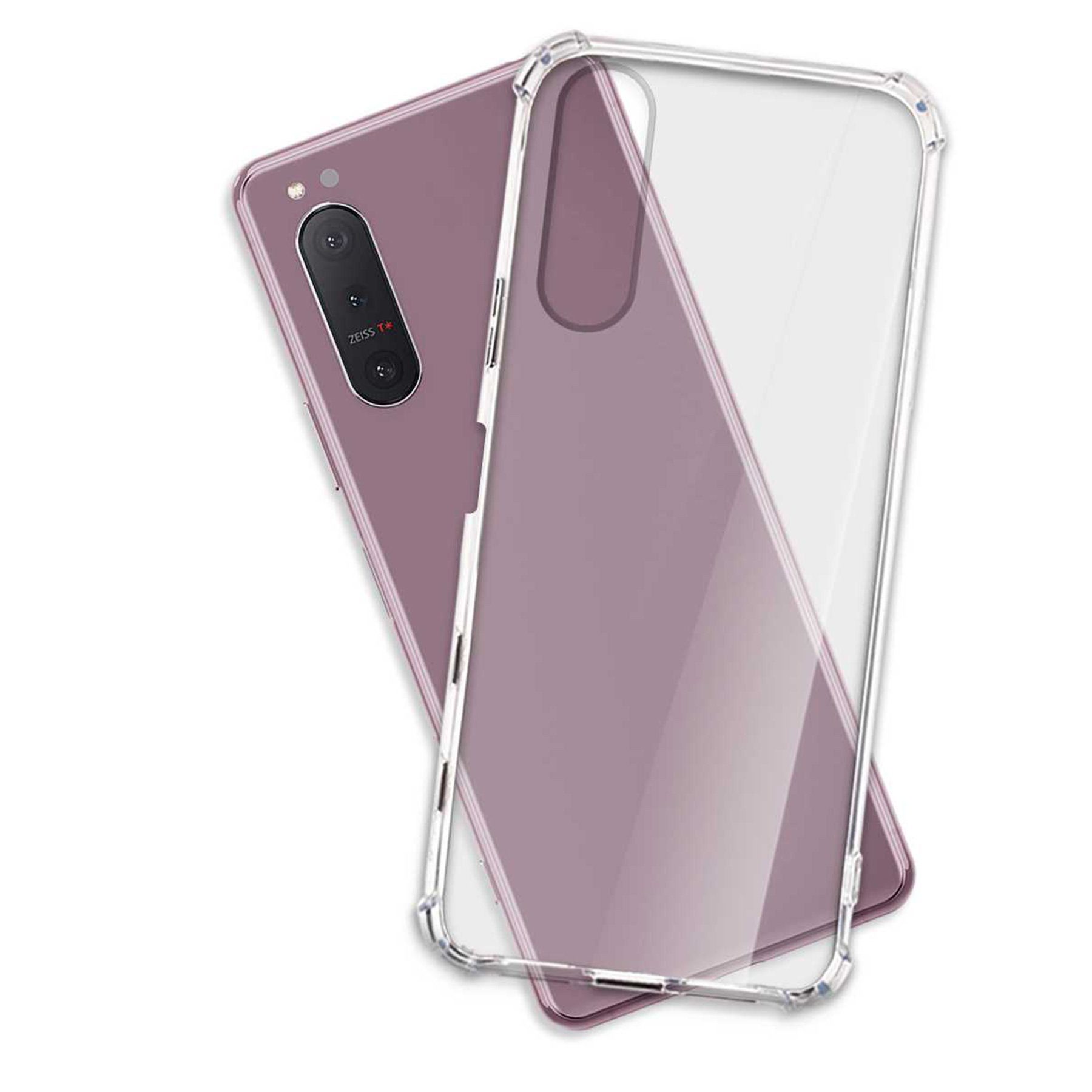mtb more energy Smartphone-Hülle Clear Armor Case für Sony Xperia 5 II, Transparente TPU Schutzhülle Case Backcover mit Anti-Shock Verstärkung