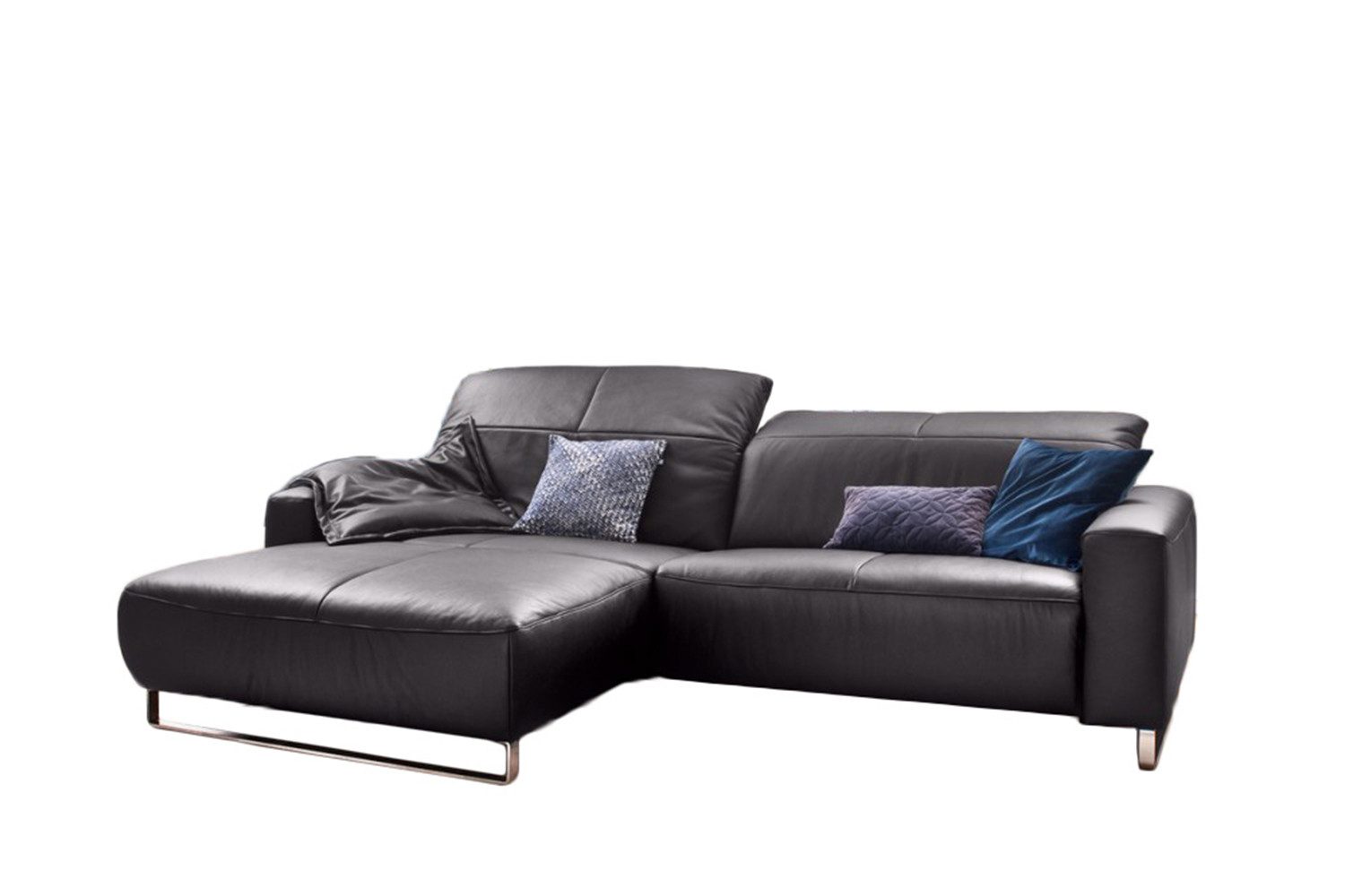 KAWOLA Ecksofa YORK, Couch L-Form rechts oder links, mit oder ohne Sitztiefenverstellung