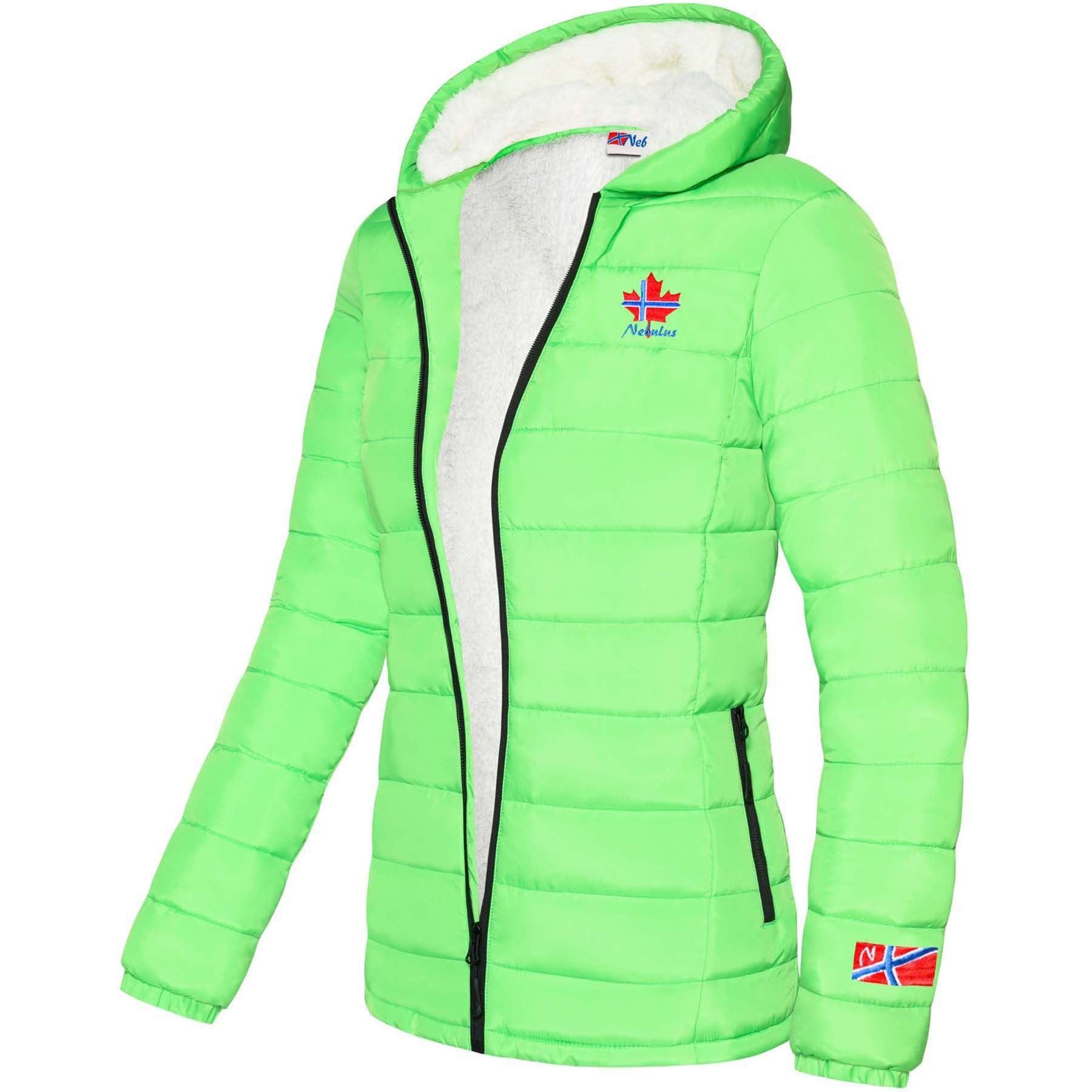 Nebulus Winterjacke GLOWFUR, P4836 - Damen, limettengrün, M/38