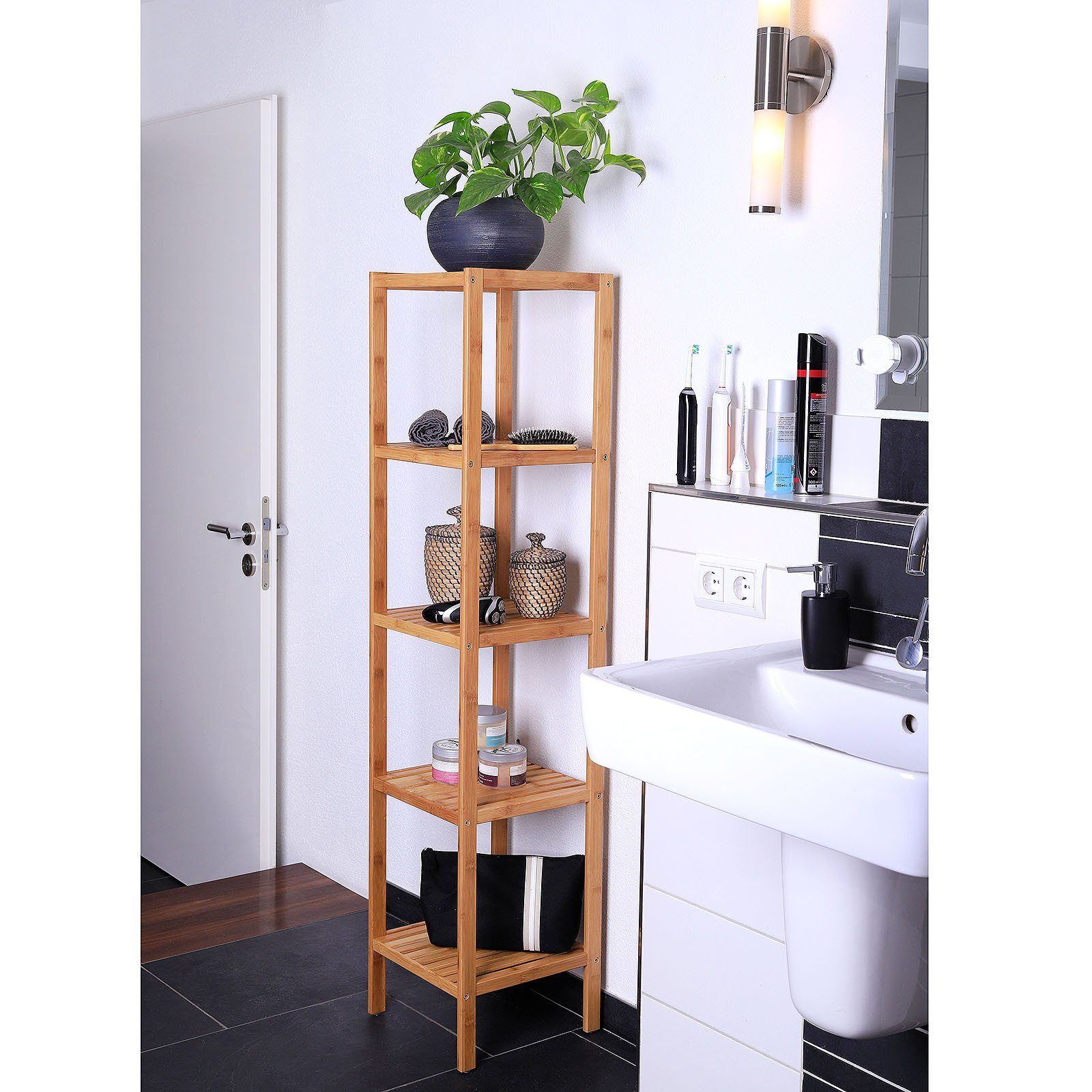 dibea Regal Regal aus Bambus, Badezimmerregal, günstig online kaufen