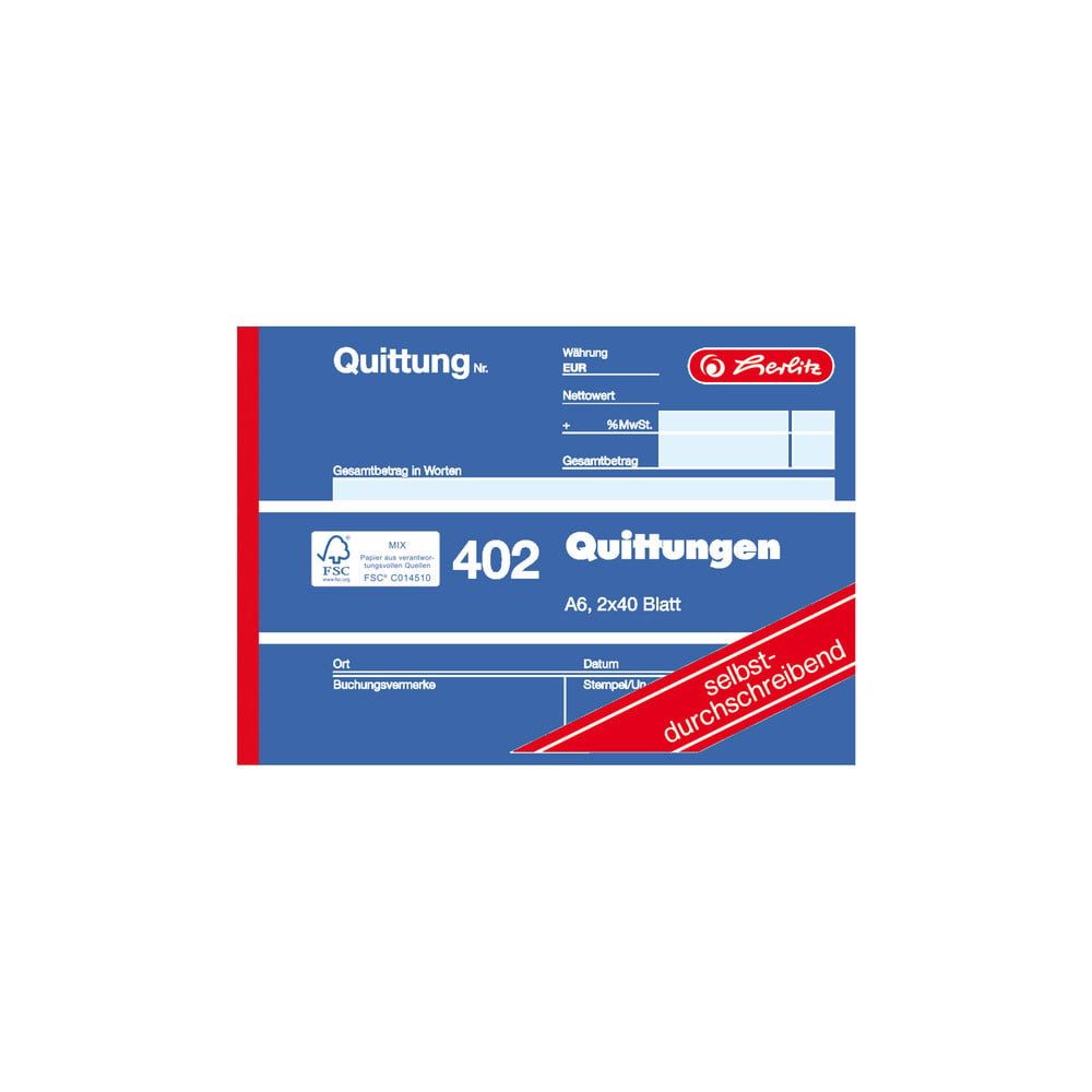 Herlitz Collegeblock herlitz Quittungsblock A6 402 2 x 40 Bl.