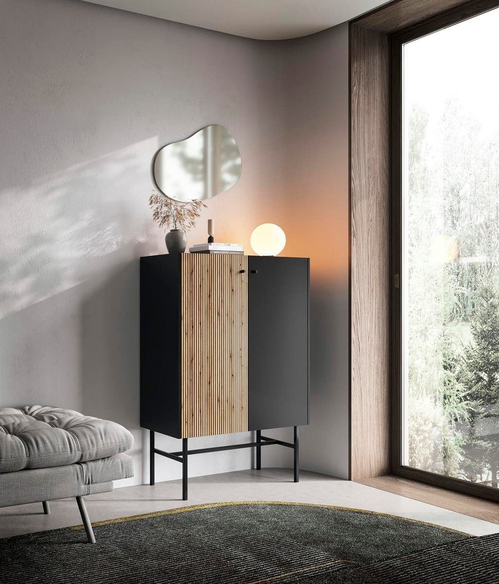 Compleo Standvitrine zweitürig, Möbel für das Wohnzimmer, Stilvolle Vitrine
