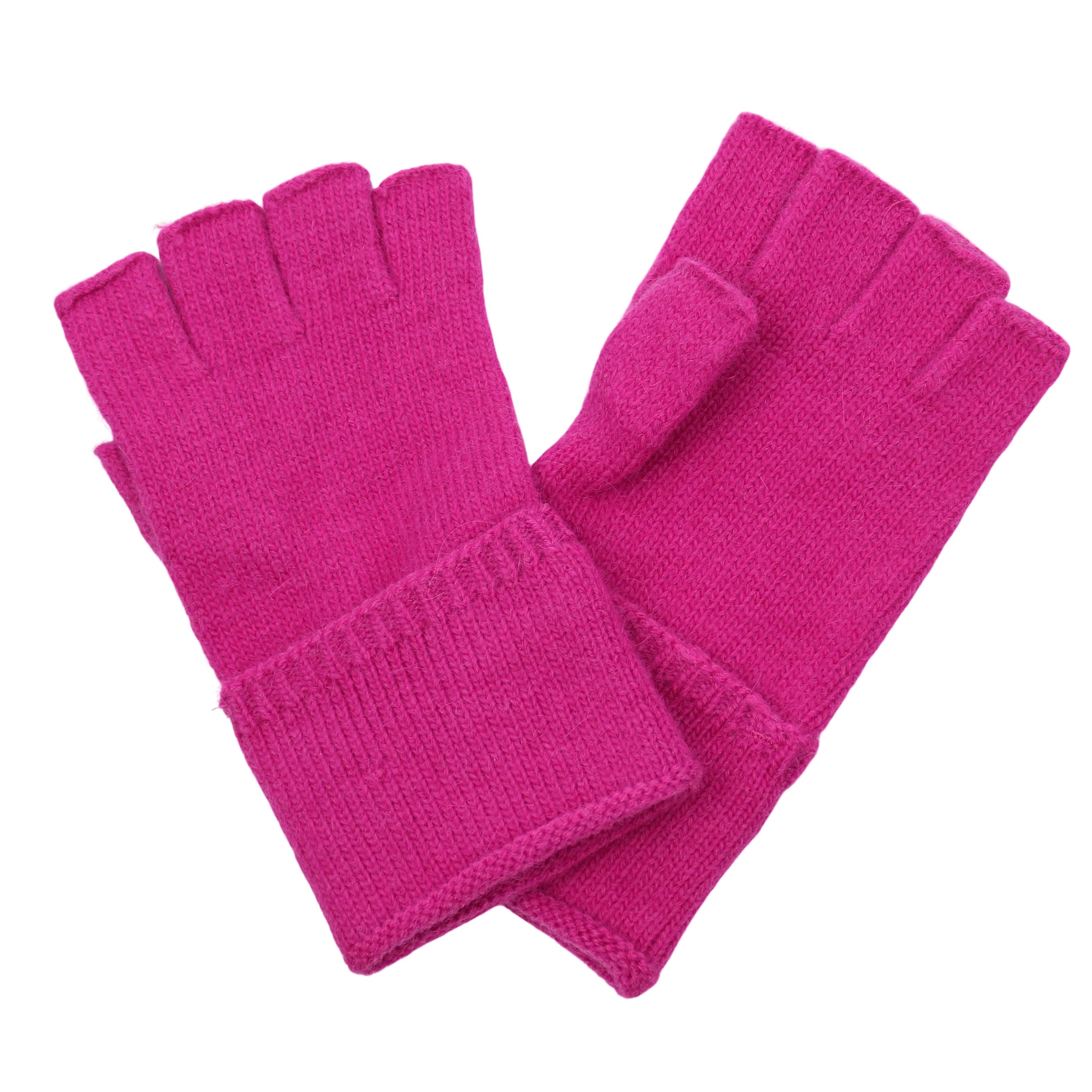 Strickhandschuhe Damen fingerlose Handschuhe mit 10 % Kaschmir-Anteil