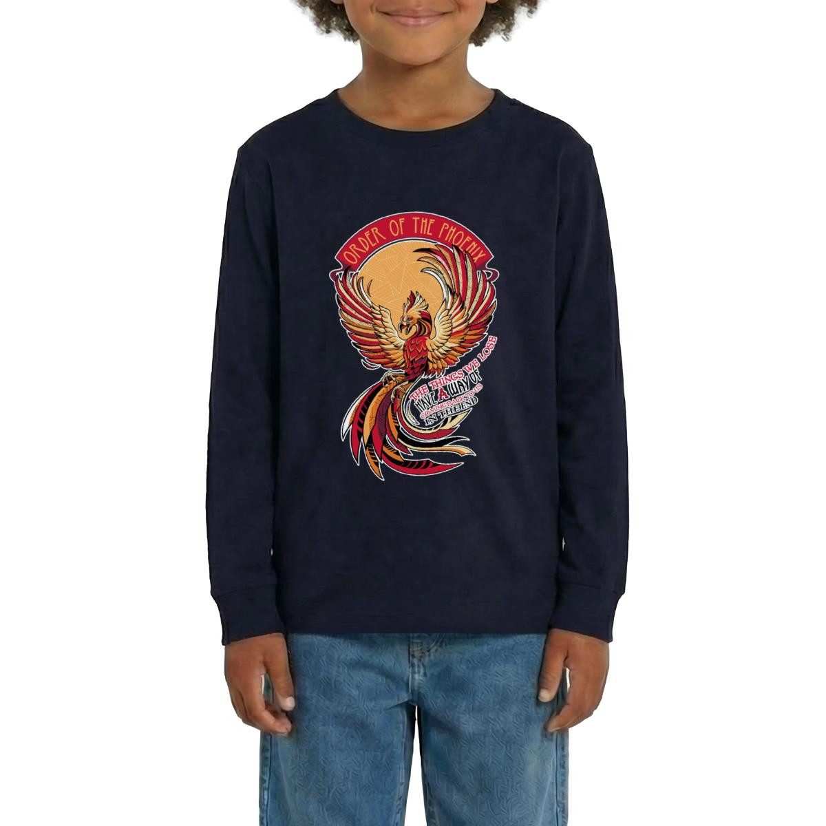 T-Shirt Harry Potter Phönix Fawkes Teenager Premium Langarmshirt