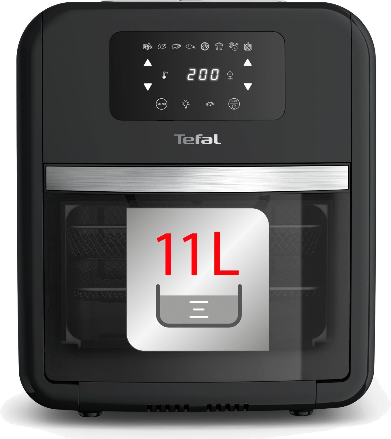 11 Tefal 7 FW5018 Reinigen, Zubehörteile, W, Fry einfach zu 2000 L, Grill, Heißluftfritteuse Temperaturkontrolle, Timer Easy Oven &