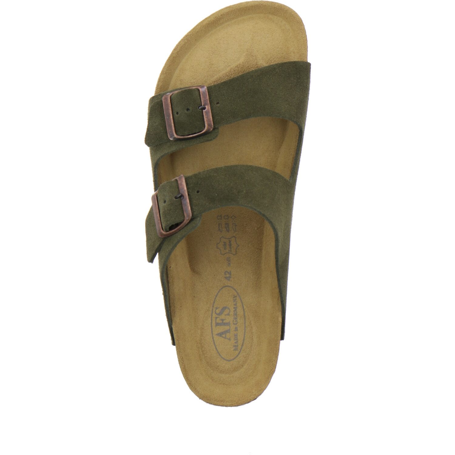 AFS-Schuhe 310088 Zweischnaller Pantolette für Herren mit Fußbett, bequeme Sandalen aus Leder