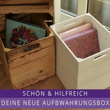 CHICCIE Holzkiste Kallax Aufbewahrungsbox Geflammt 33x38x33cm (1 St)