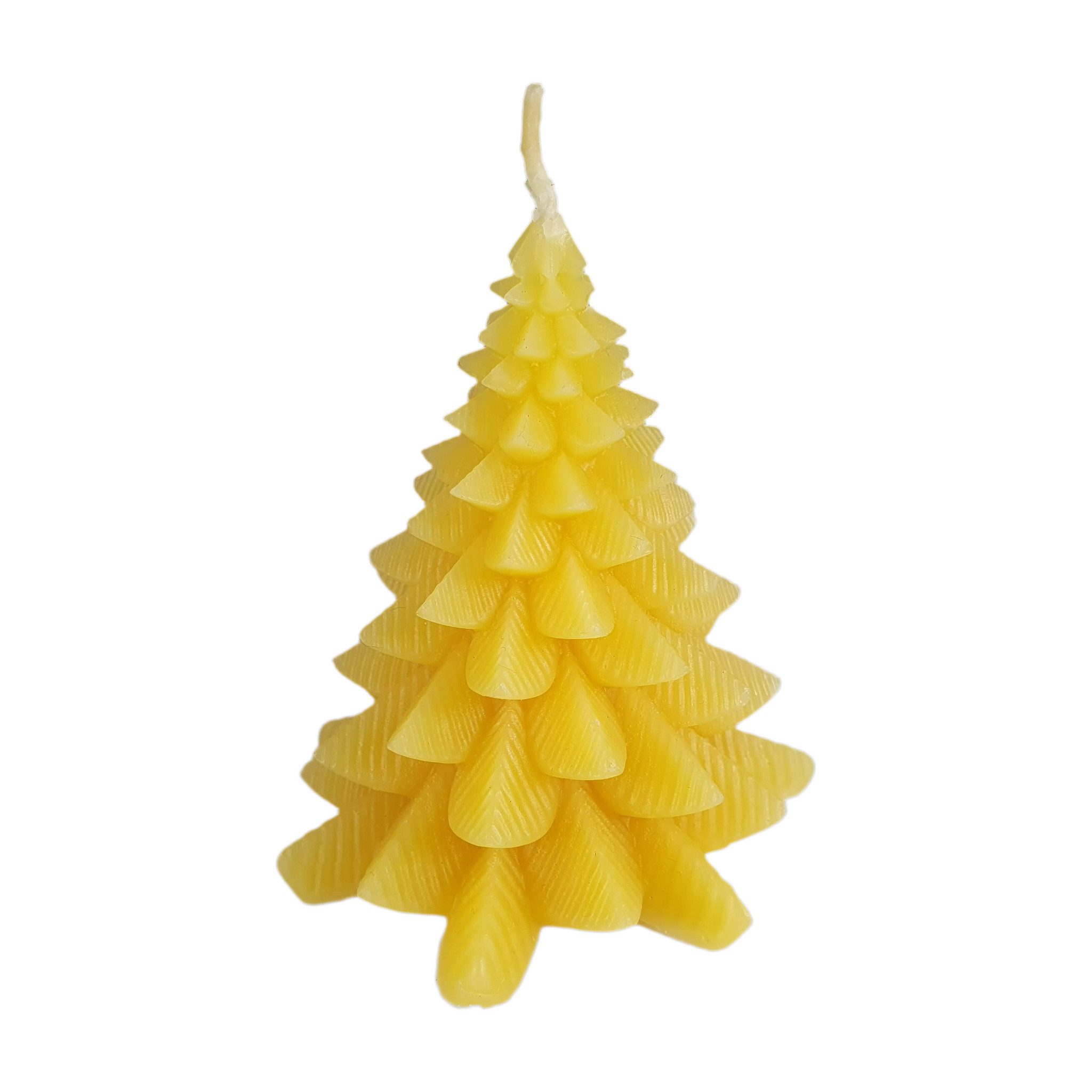 Aspinaworld Bienenwachskerze Tannenbaum Kerze breit 8 cm – Weihnachtskerze aus Bienenwachs (1-tlg)