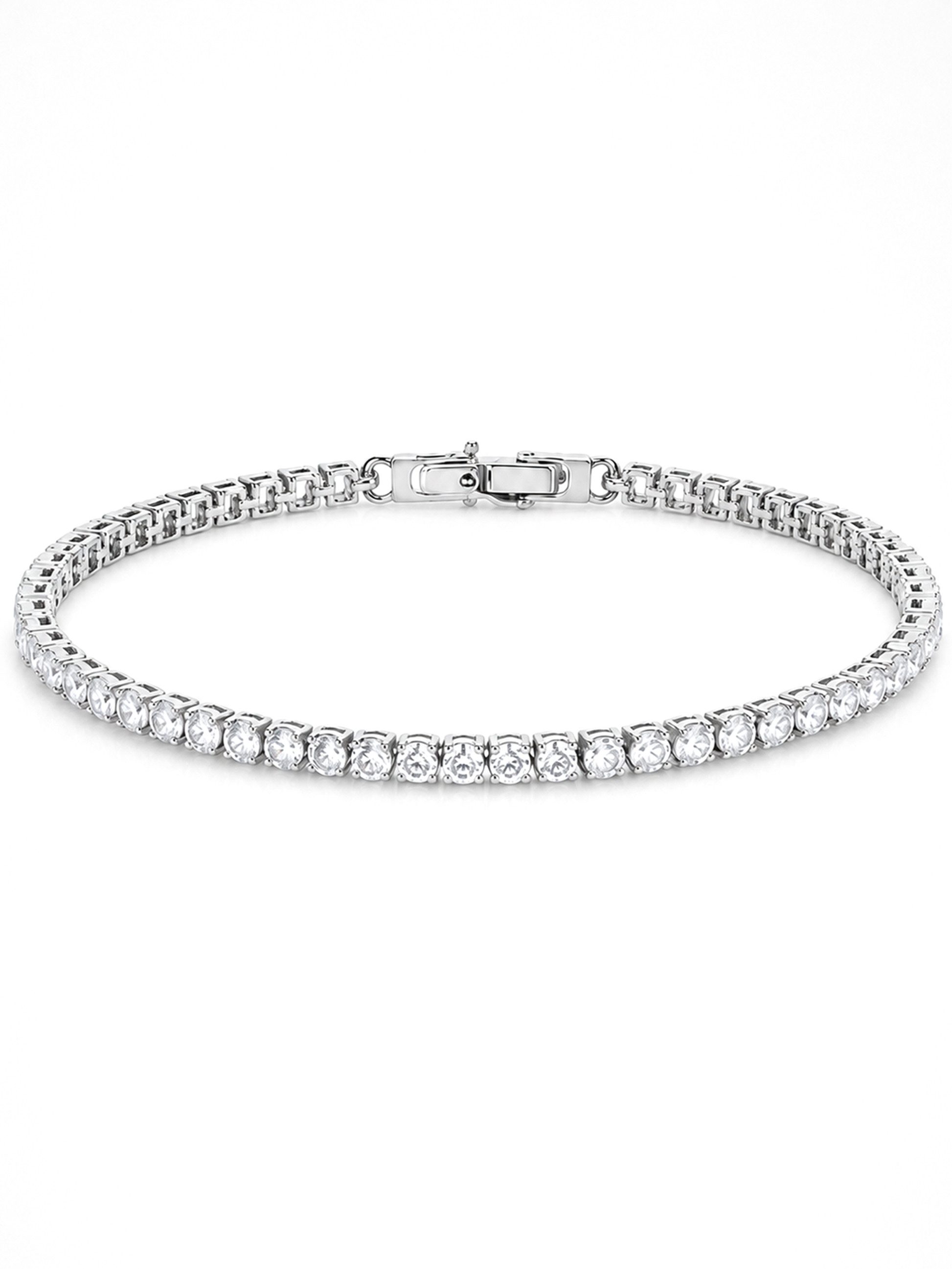 Staufergold Tennisarmband Tennisarmband „Crystal Line“ Silber, handmade with Love!