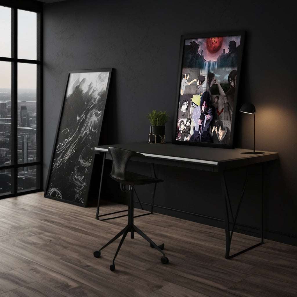 SimpleCanvas Wandbild Sasuke's Revenge x SHADOW030 - Anime Leinwandbild, Wandbild Naruto, Sasuke, Itachi