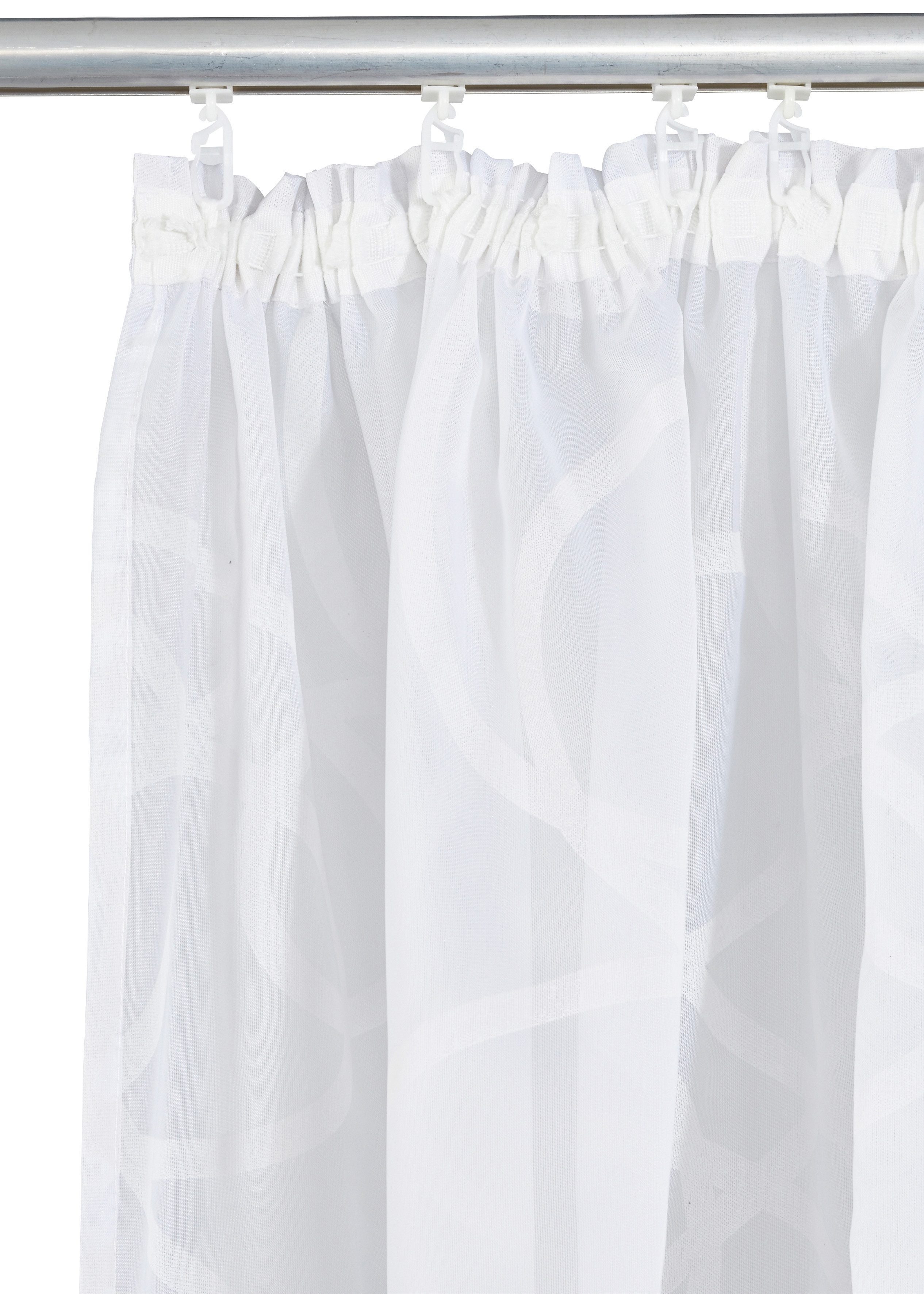 OTTO home Gardine Tanaro (2 St), Kräuselband, transparent, Voile, Vorhang, Fertiggardine, 2-er Set, mit Schlingen-Motiv bedruckt
