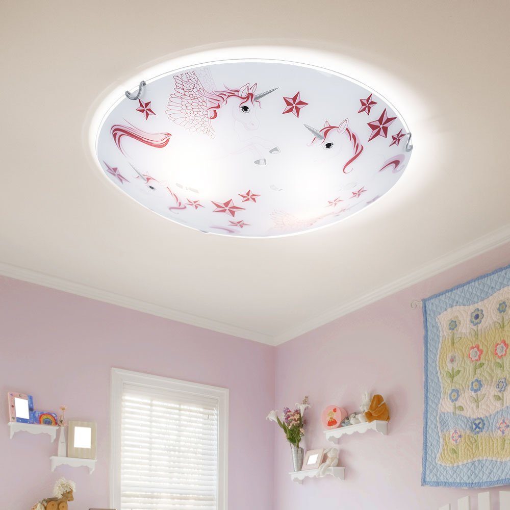 GLOBO LIGHTING Deckenleuchte, Leuchtmittel nicht inklusive, Deckenleuchte Kinderleuchte Deckenlampe Mädchen Kinderzimmer rund