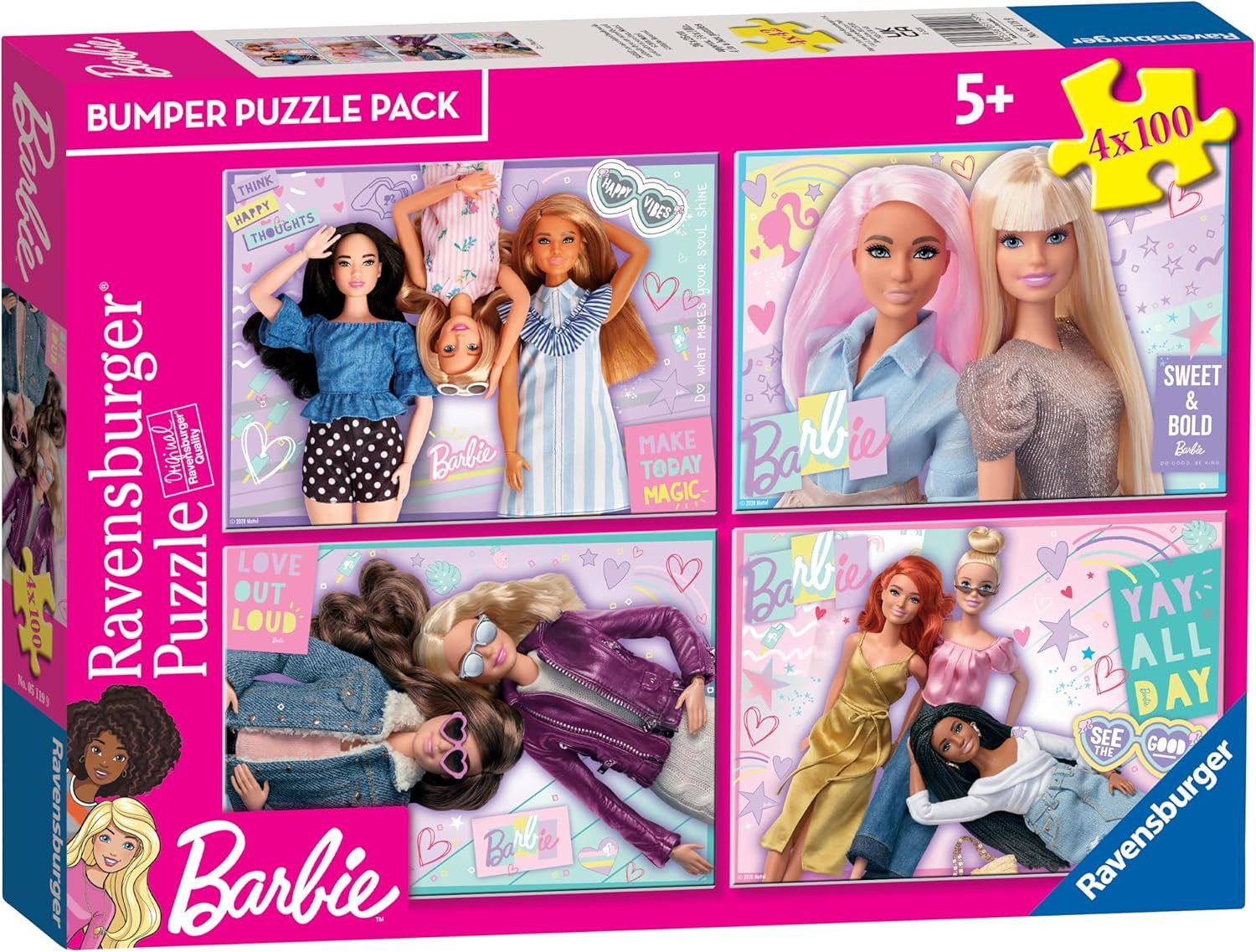 Ravensburger Spiel Ravensburger Barbie Puzzle Bumper Pack 4 x 100 Teile