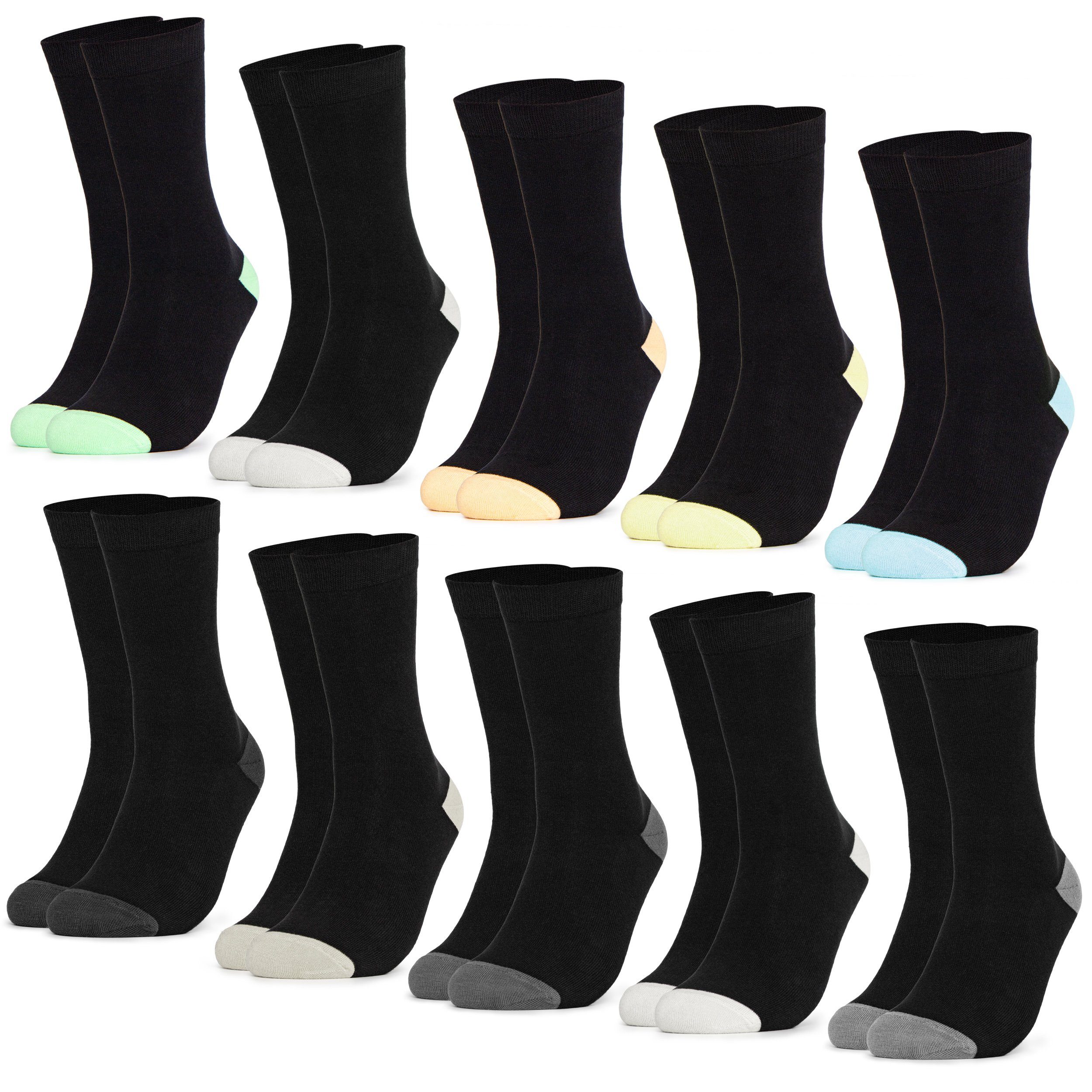 OCCULTO Basicsocken Damen Baumwollsocken 10er Pack (Modell: Gertrud) (10-Paar)