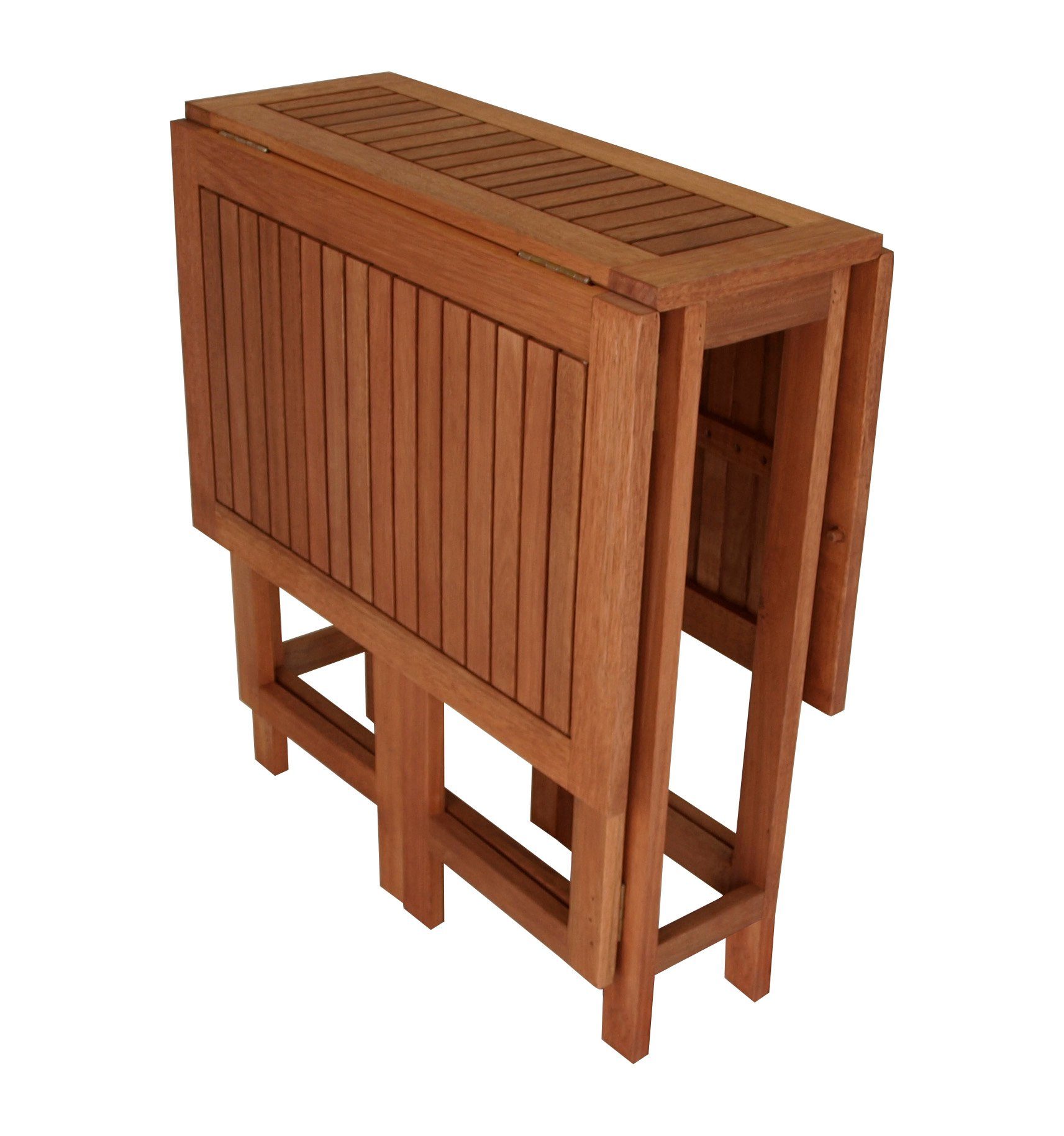 DEGAMO Gartentisch Doppel Klappentisch (1-St), 107x65cm, Eukalyptus, beide Tischplatten abklappbar