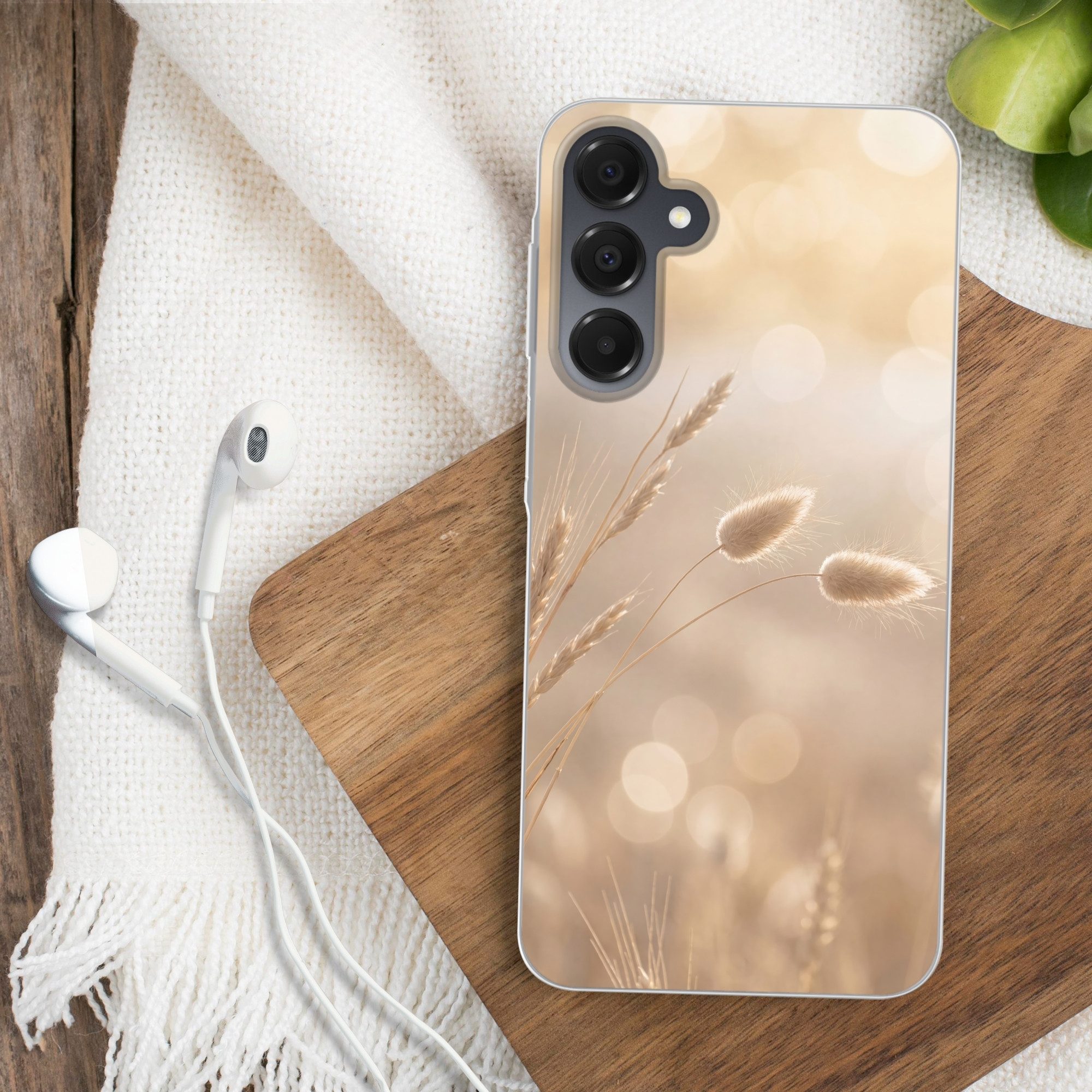 MuchoWow Handyhülle für Samsung Galaxy A16 5G Dunstschwanzgras - Grannenhaare - Sonnenlich, Phone Case, Silikon, Schutzhülle Dünn